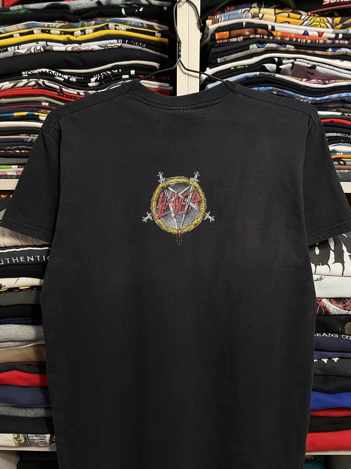 Band Tees Vintage 2003 Slayer Y2K Metal Rock Band Faded T-Shirt M/L Size US L / EU 52-54 / 3 - 15 Thumbnail