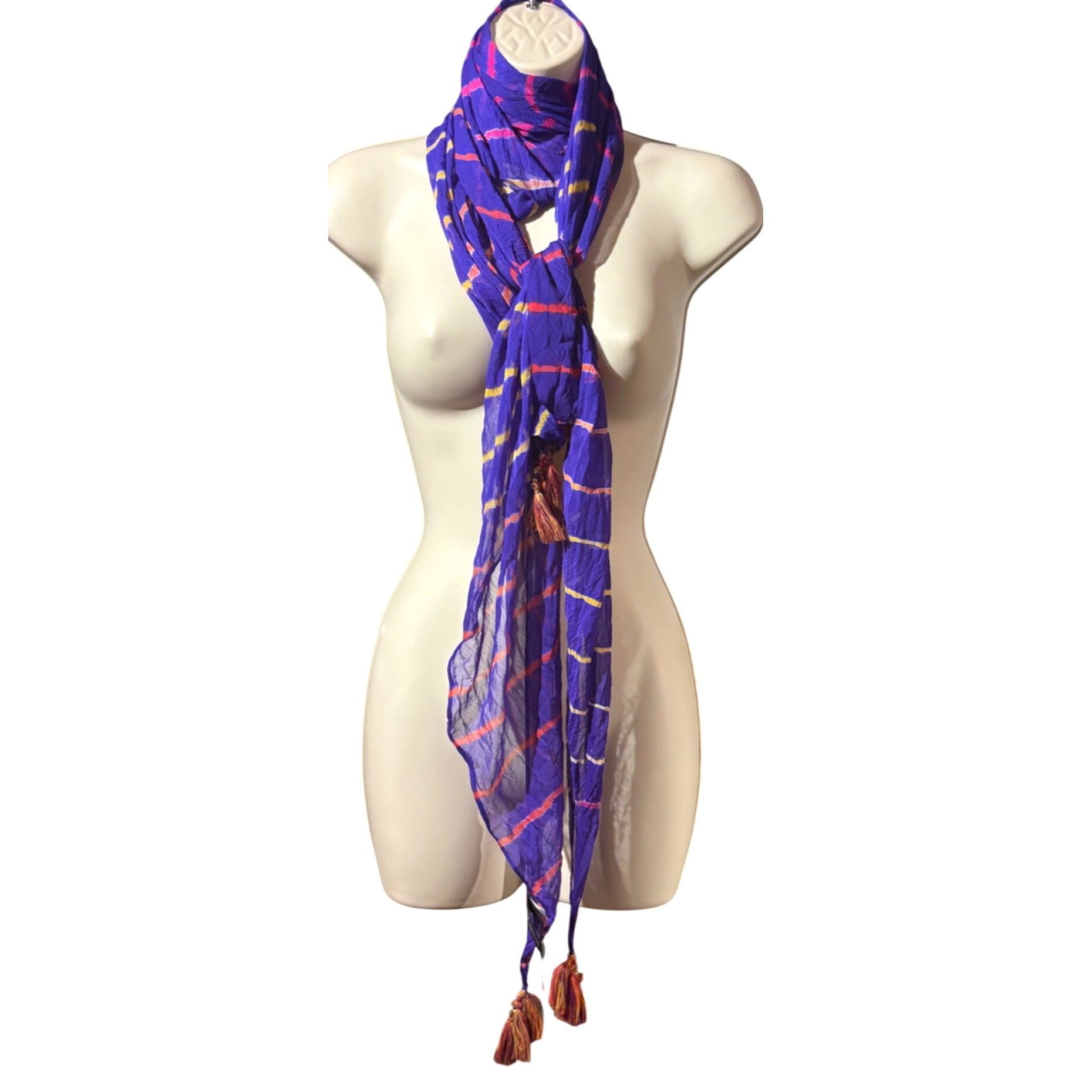 Other INC International Concepts INC Tie-Dyed Stripes Bias Scarf, Size ONE SIZE - 5 Thumbnail