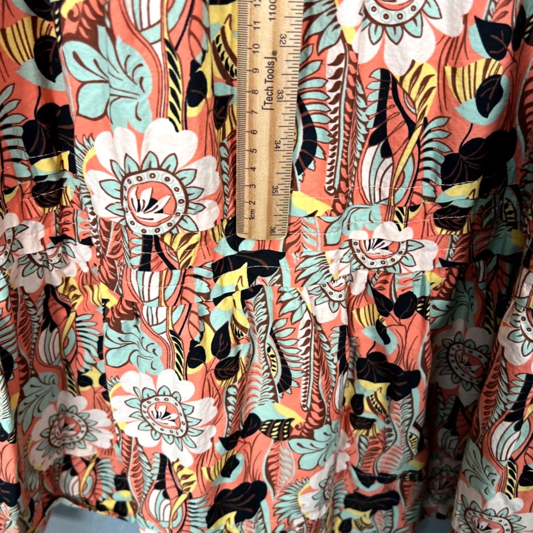 Anthropologie VINTAGE Maeve Anthropologie Maxi Dress Floral V-Neck Flutter Sleeve 2XS Orange Womens Size XXS / US 00 / IT 34 - 5 Thumbnail