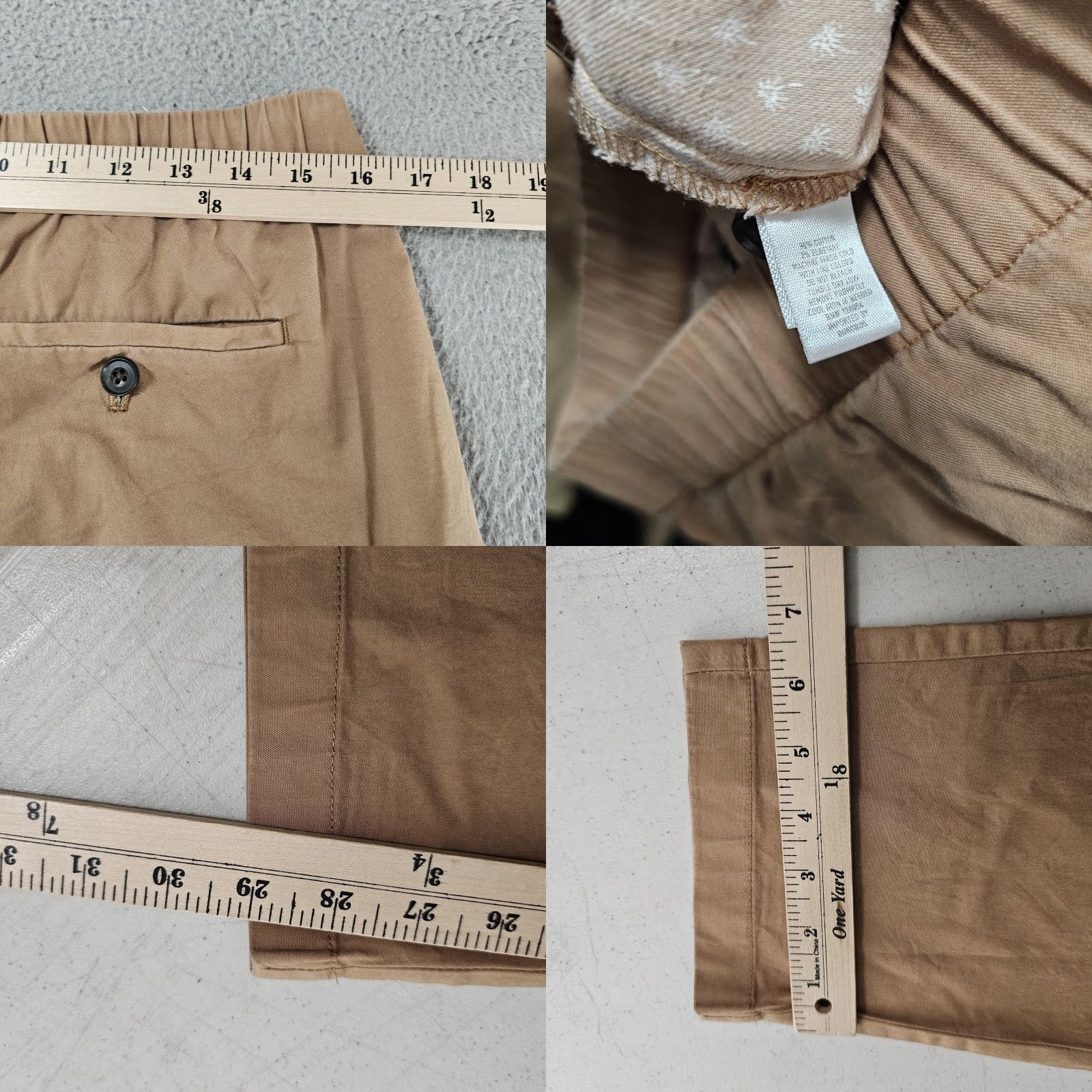 Bonobos Bonobos Pants Mens Small Khaki Beige Drawstring Elastic Waist Chino Casual Size US 29 - 8 Thumbnail