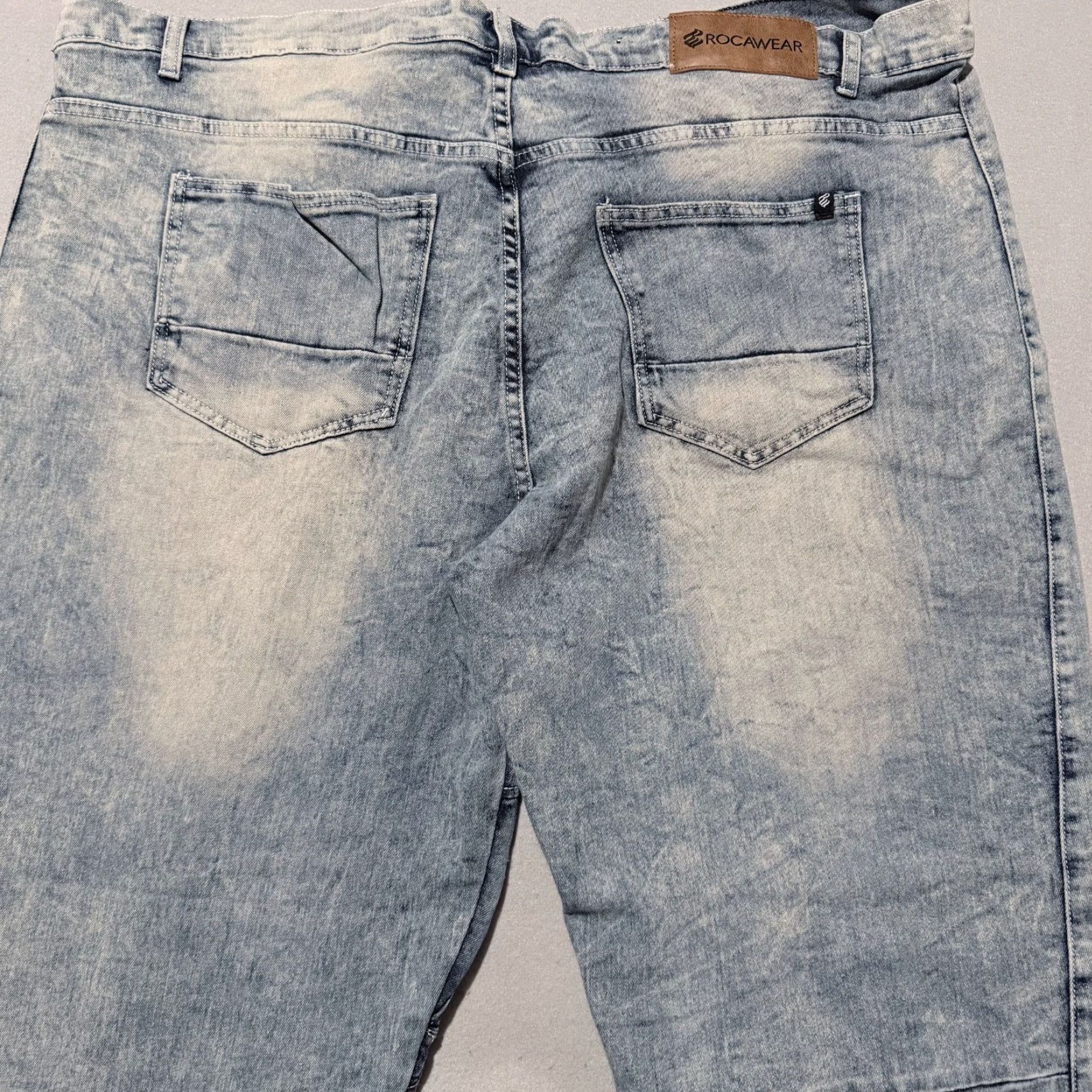 Rocawear Rocawear Slim Fit Jeans Men's Blue Denim Distressed Straight Biker Y2K - 46x32 Size US 30 / EU 46 - 4 Thumbnail