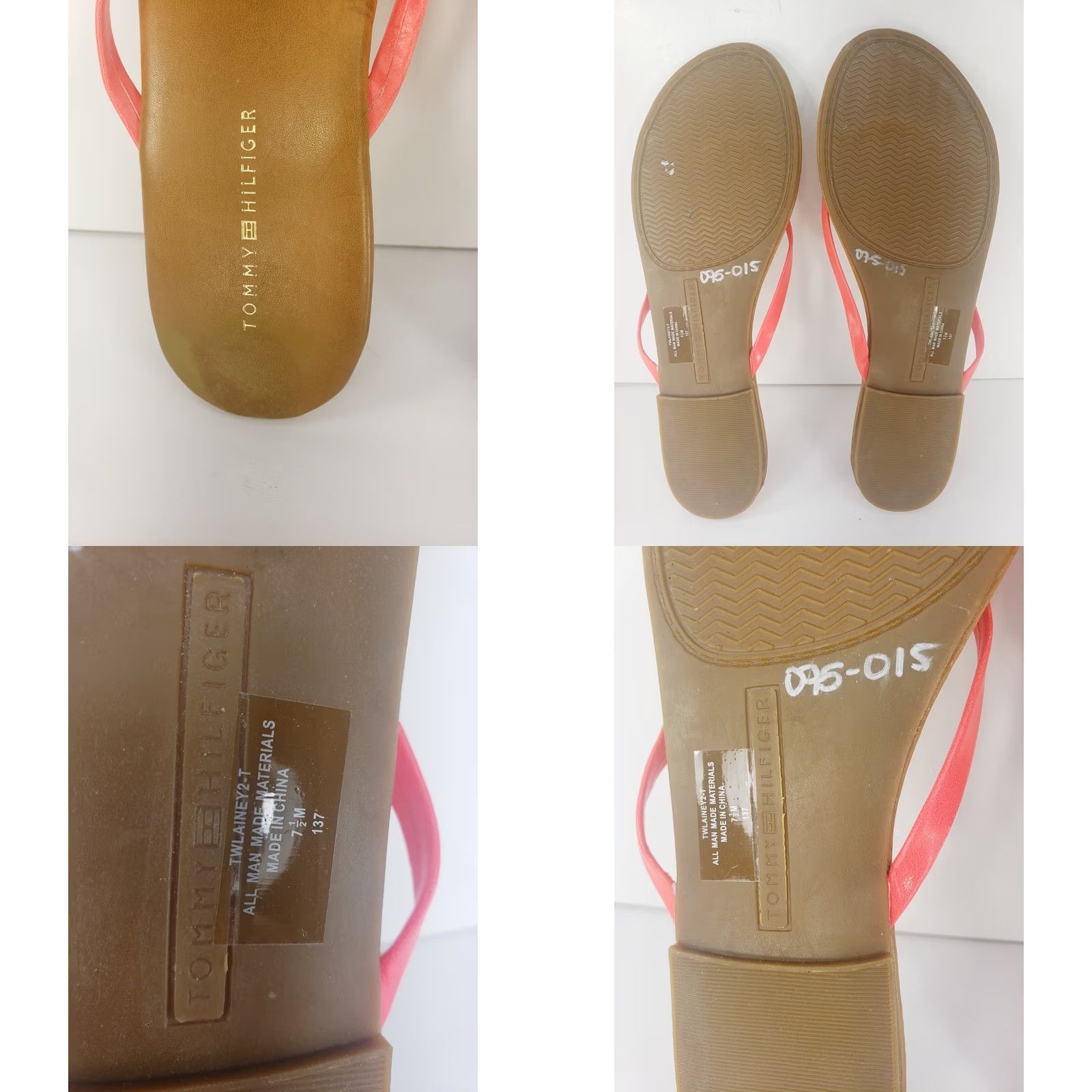 Tommy Hilfiger Tommy Hilfiger Women's Sandal Flat Slide Thong Orange Faux Leather Rubber Sole 7.5 UK 8 US Casual Summer Comfort Size US 8 / IT 38 - 8 Thumbnail