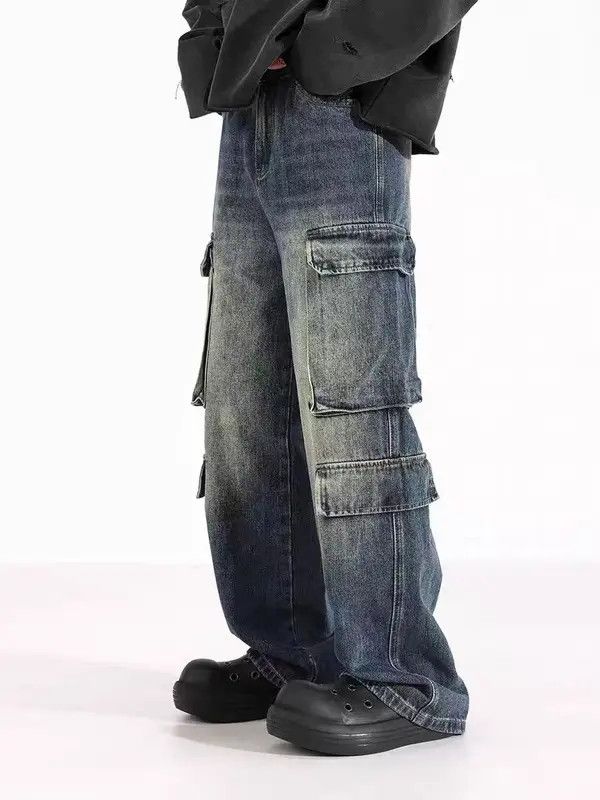 VIBE Washed and distressed workwear Y2K baggy jeans Size US 30 / EU 46 - 2 Thumbnail