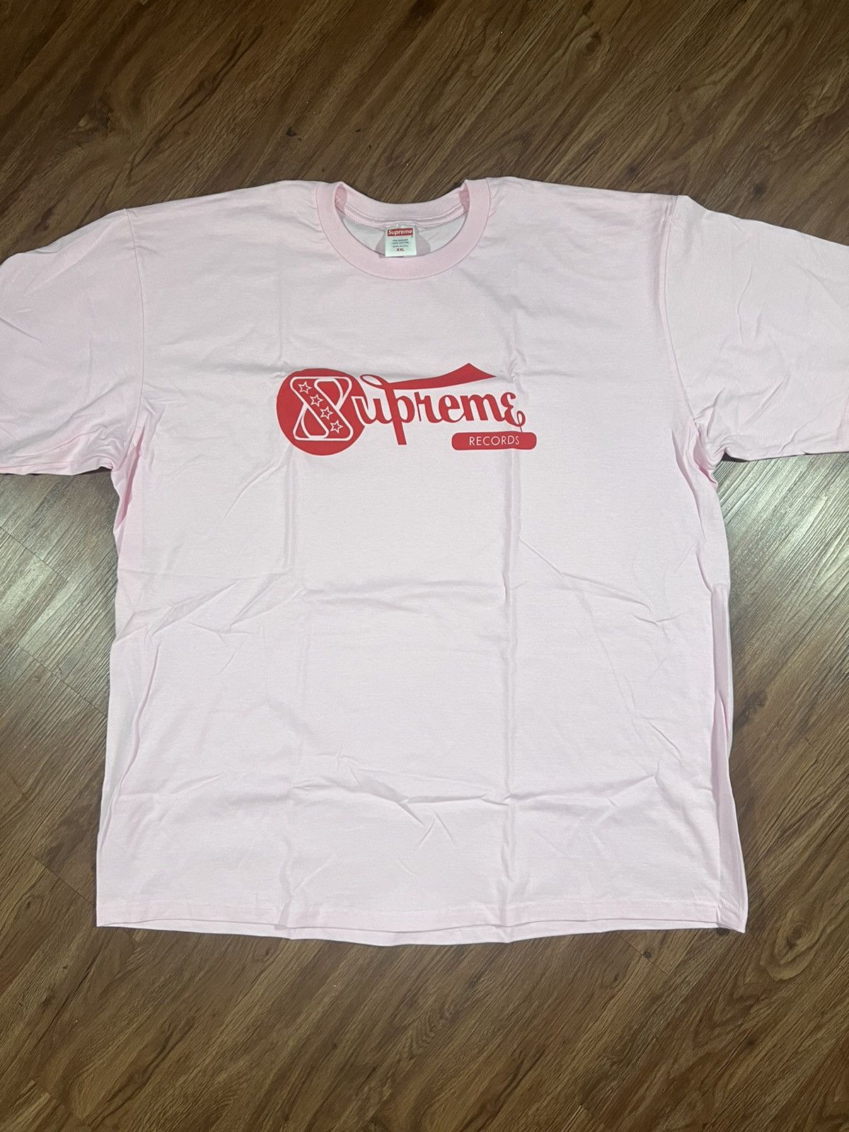 image of Hype x Supreme Records Tee in Pink, Men's (Size 2XL)