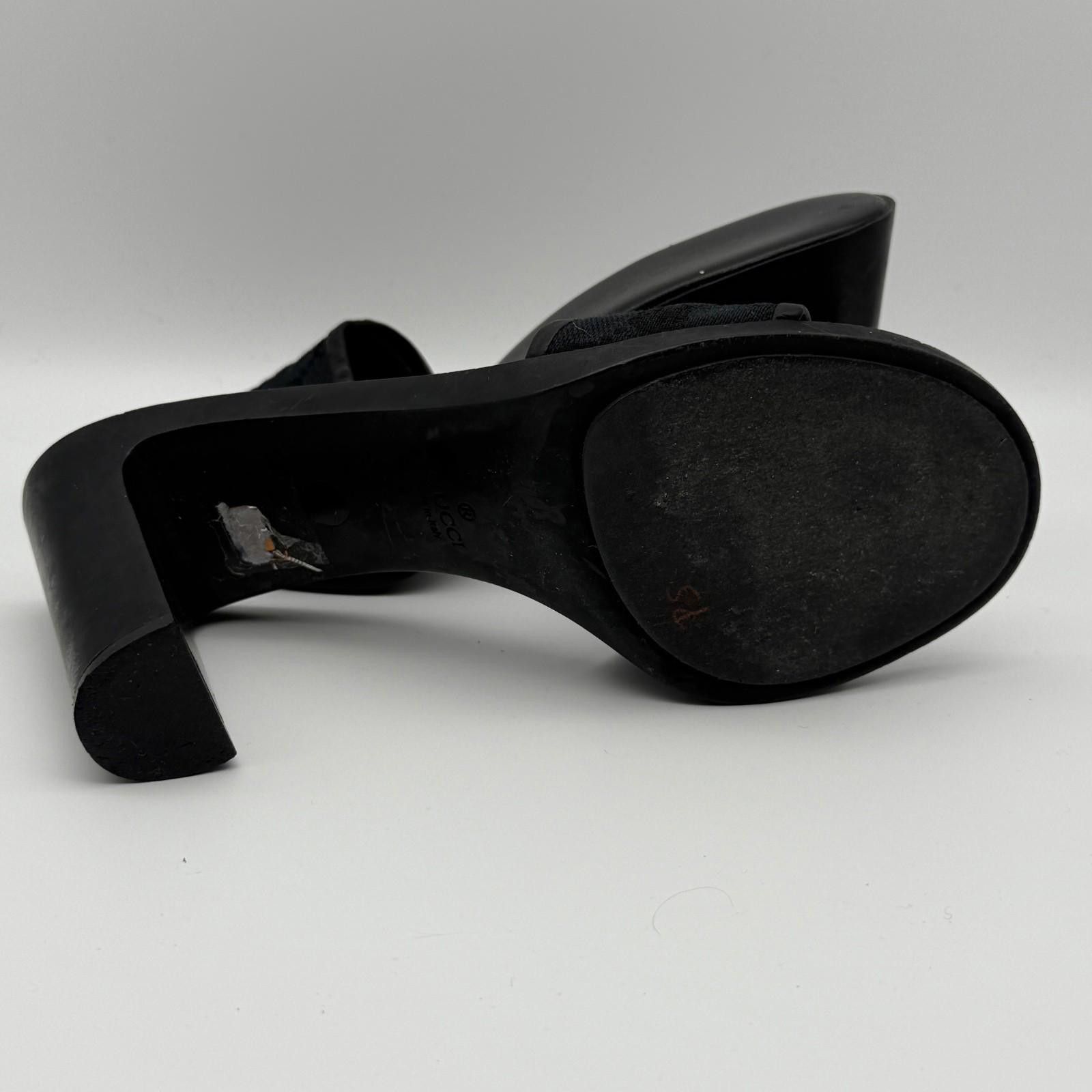 Gucci 90’s Y2K Tom Ford Gucci Heels Size 7 Black Canvas Leather Size US 6.5 / IT 36.5 - 7 Thumbnail
