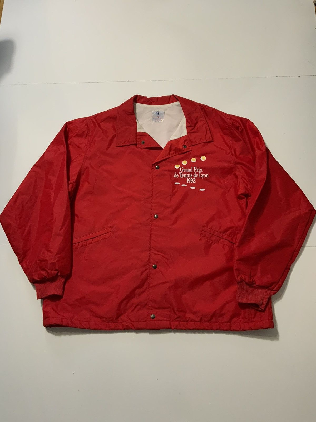 Vintage Vintage 1992 Grand Prix De Tennis De Lyon ATP Open Jacket Size US XL / EU 56 / 4 - 2 Thumbnail