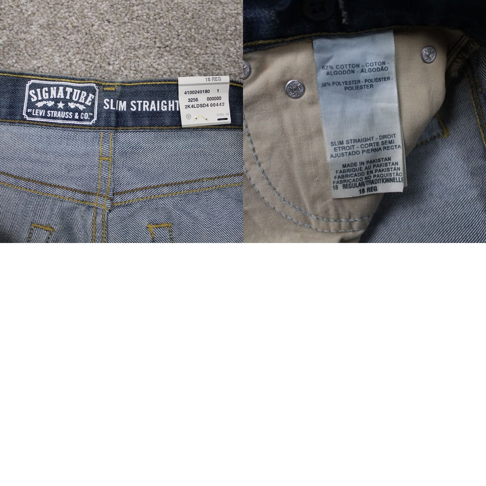 Vintage Signature Levi Strauss Jeans NWT Womens 18 Regular Blue Slim Straight 30" inseam Jeans Size 40" / US 18 - 9 Thumbnail