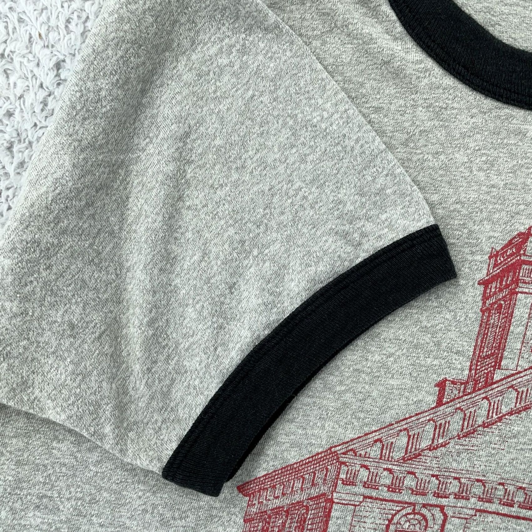 Vintage VINTAGE Screen Stars T-Shirt Crew Neck 80s Graphic Print Short Sleeve Gray Mens S Crop Fit New York Heather Gray 80s Size US S / EU 44-46 / 1 - 3 Thumbnail