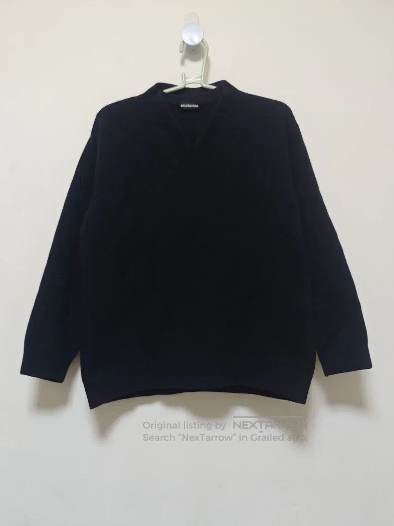 Balenciaga Balenciaga Solid-color double V-neck label long-sleeve woo Size US XS / EU 42 / 0 - 1 Thumbnail