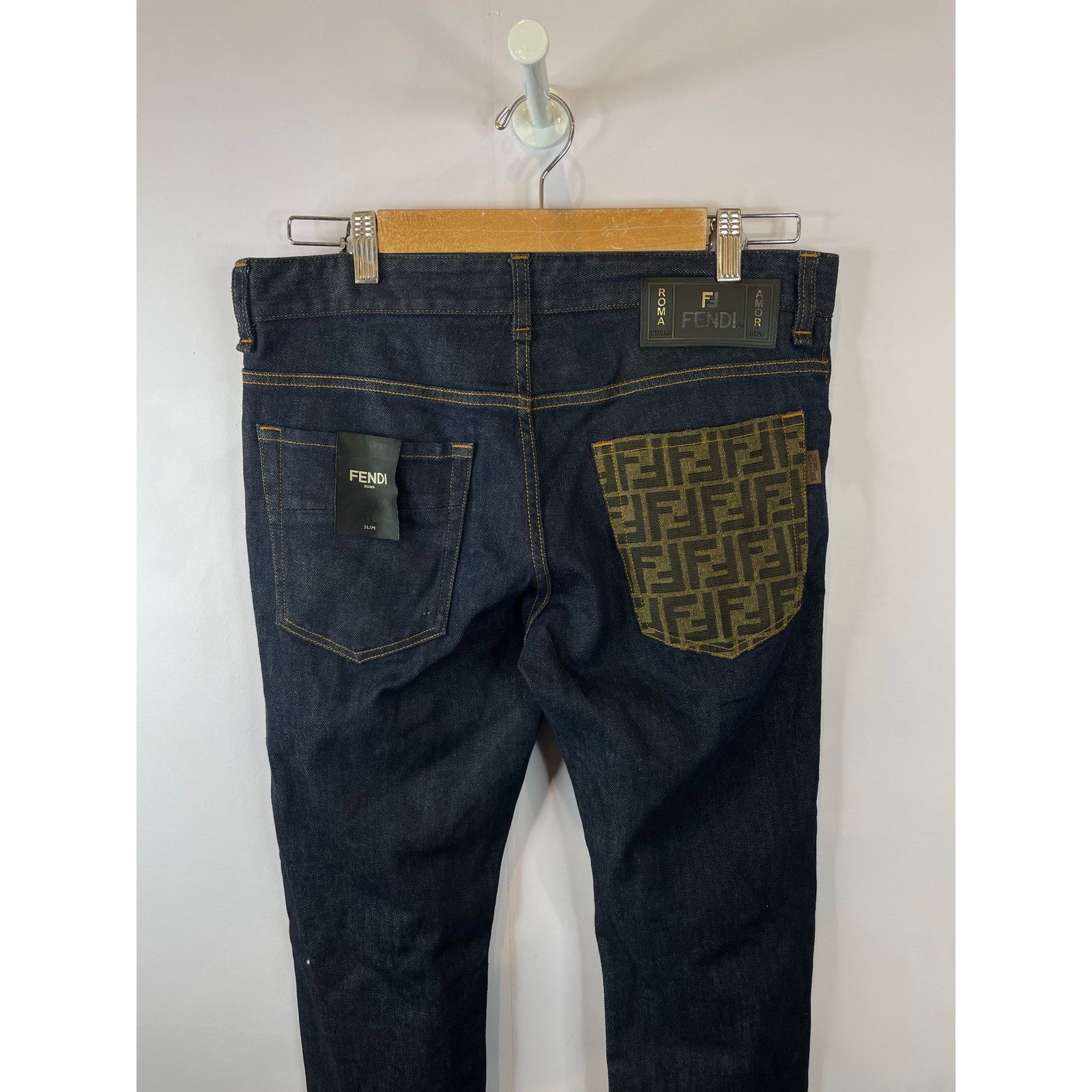 Fendi Fendi Pocket Logo Selvedge Blue Jeans Size US 32 / EU 48 - 2 Thumbnail