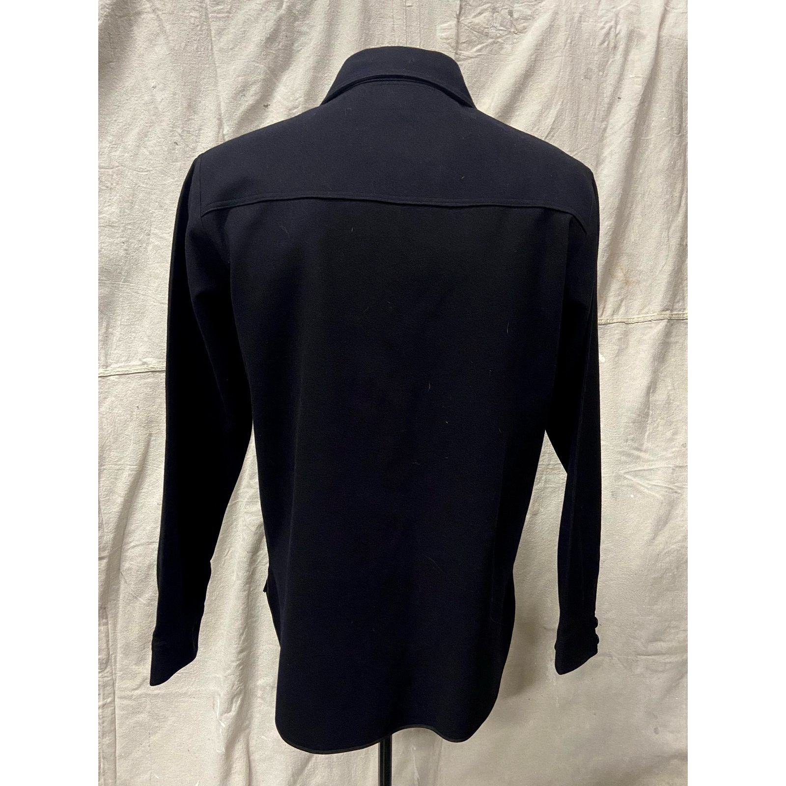 Vintage 50s Navy Blue Naval Uniform Button Down Wool Shirt Jacket Size US L / EU 52-54 / 3 - 3 Thumbnail