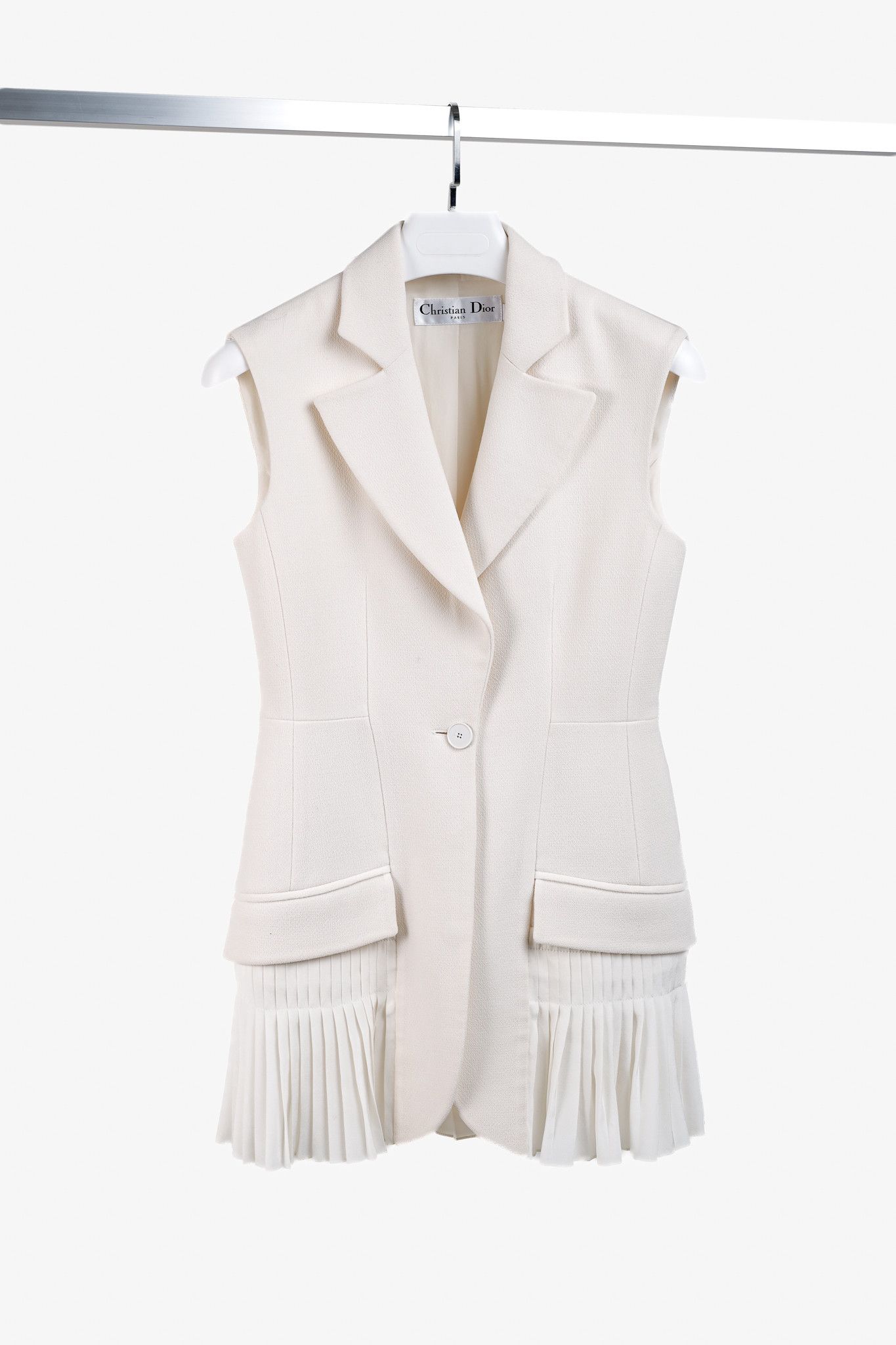 Dior Christian Dior Tailored Wool and Silk Pleated Tunic Vest Size M / US 6-8 / IT 42-44 - 1 Thumbnail