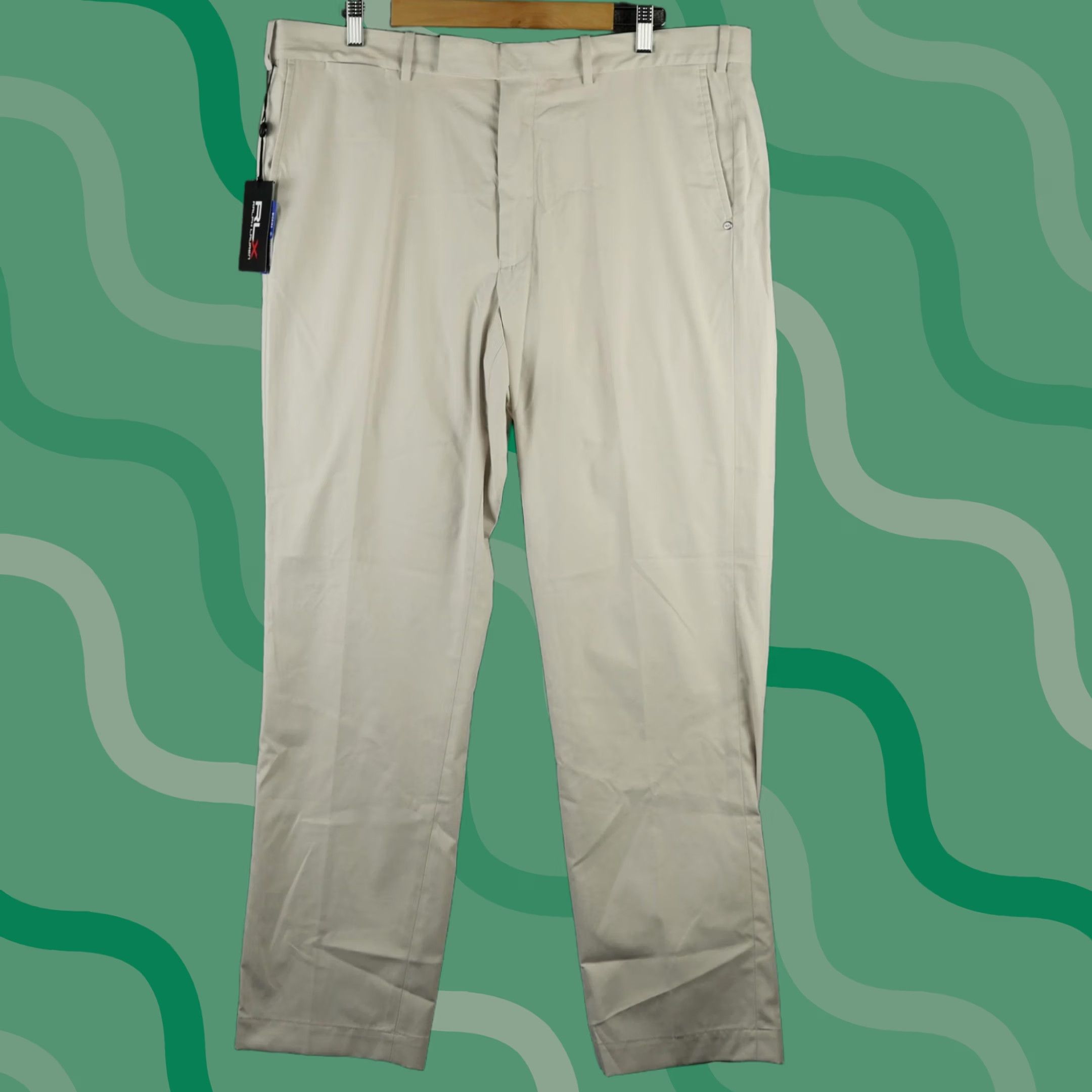 Ralph Lauren Ralph Lauren RLX Golf Chino Pants Mens 38x32 Beige Twill Stretch Moisture Wicking NWT Slim Straight Pockets Reg Flk? Size US 38 / EU 54 - 1 Thumbnail