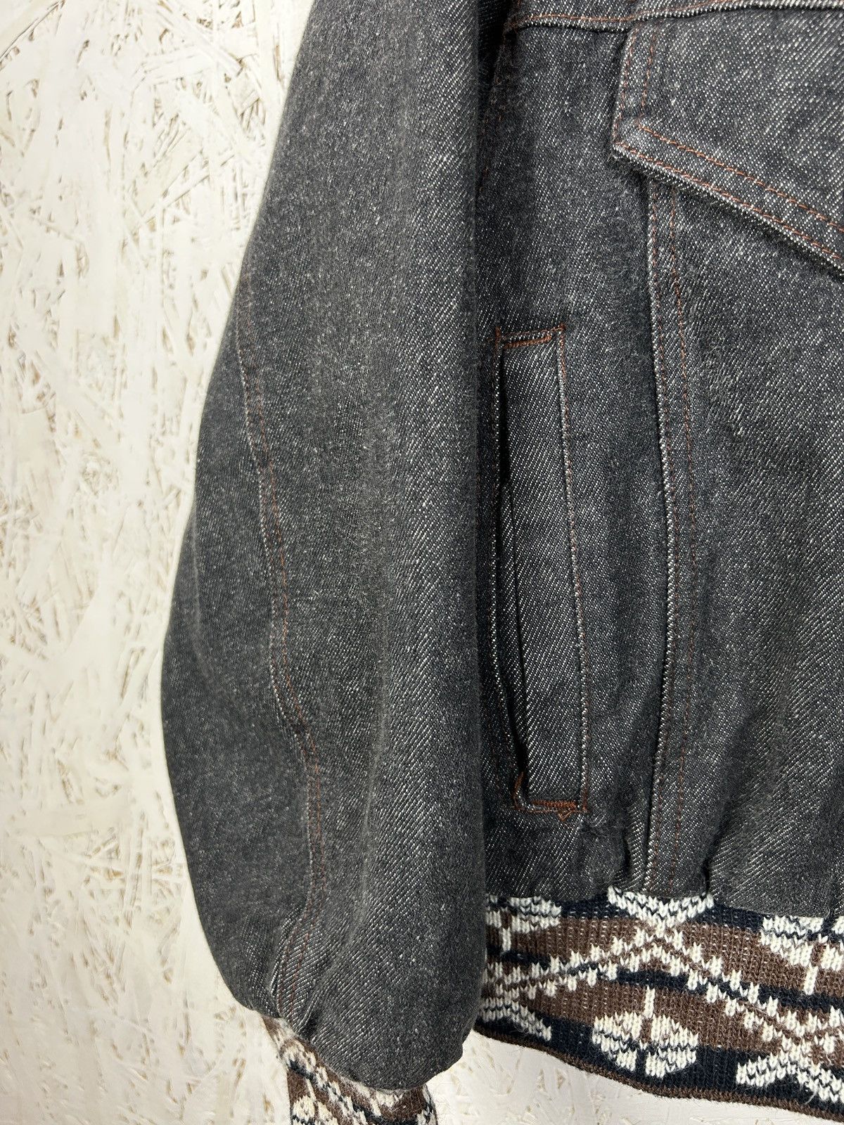 Kenzo 90s Vintage Kenzo Sherpa Denim Aztec Woolen Jacket Size M / US 6-8 / IT 42-44 - 5 Thumbnail