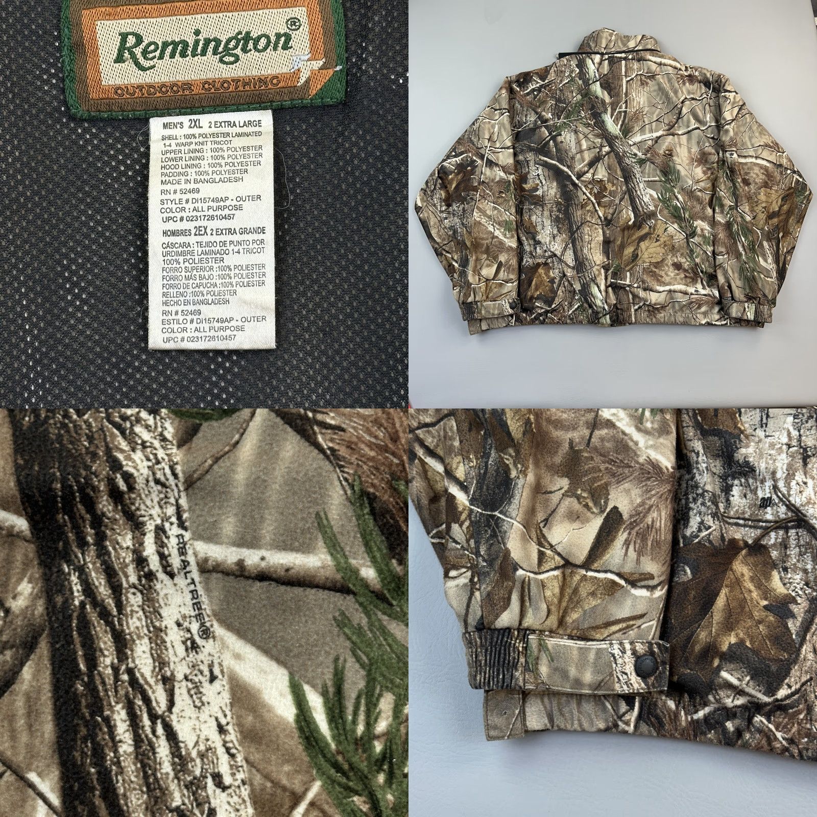 Realtree Remington Jacket Mens 2XL Realtree AP Camo Insulated Hunting Outdoor Size US XXL / EU 58 / 5 - 9 Thumbnail