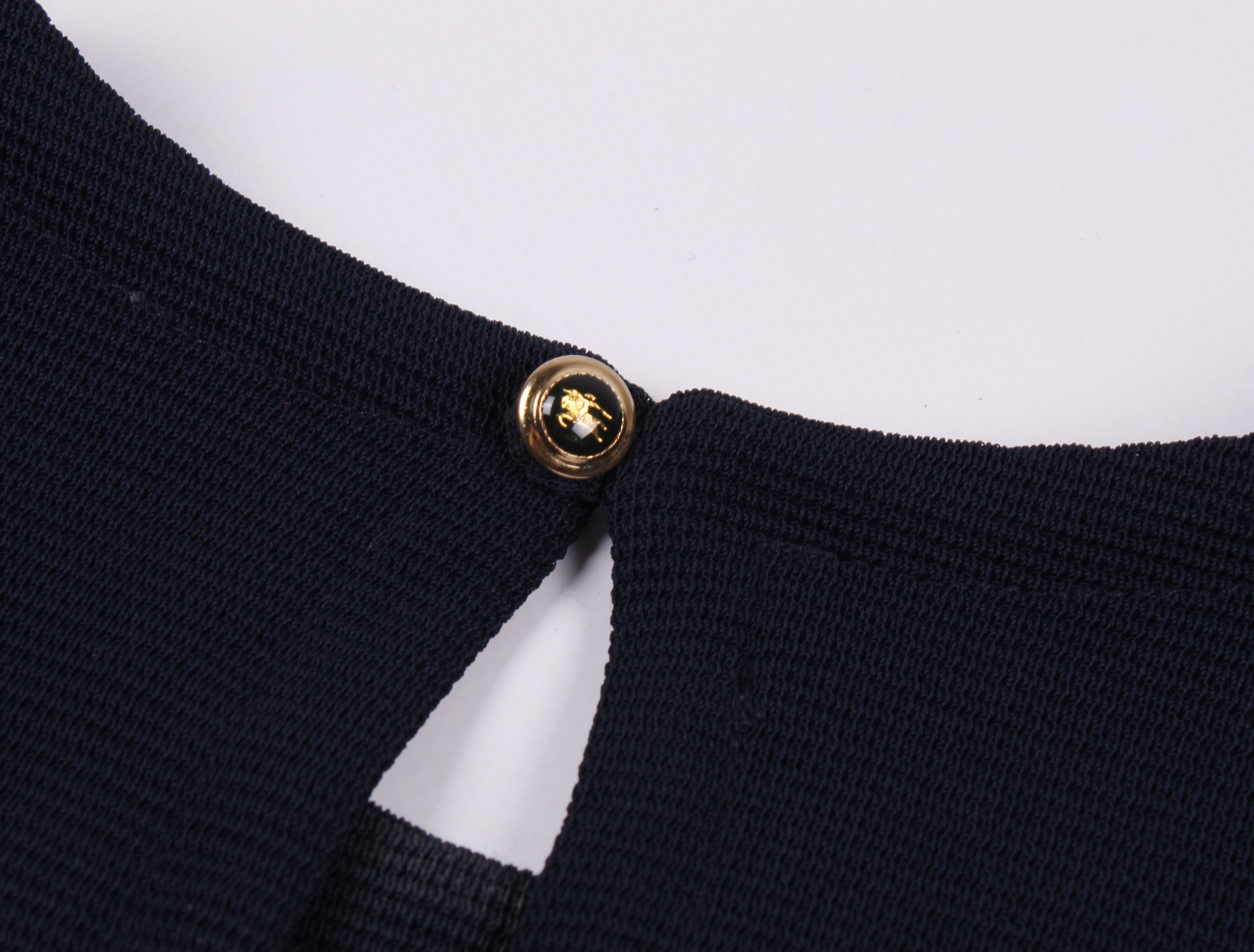 Burberry Vintage Burberrys Navy Small Logo Blouse Top Size M / US 6-8 / IT 42-44 - 8 Thumbnail