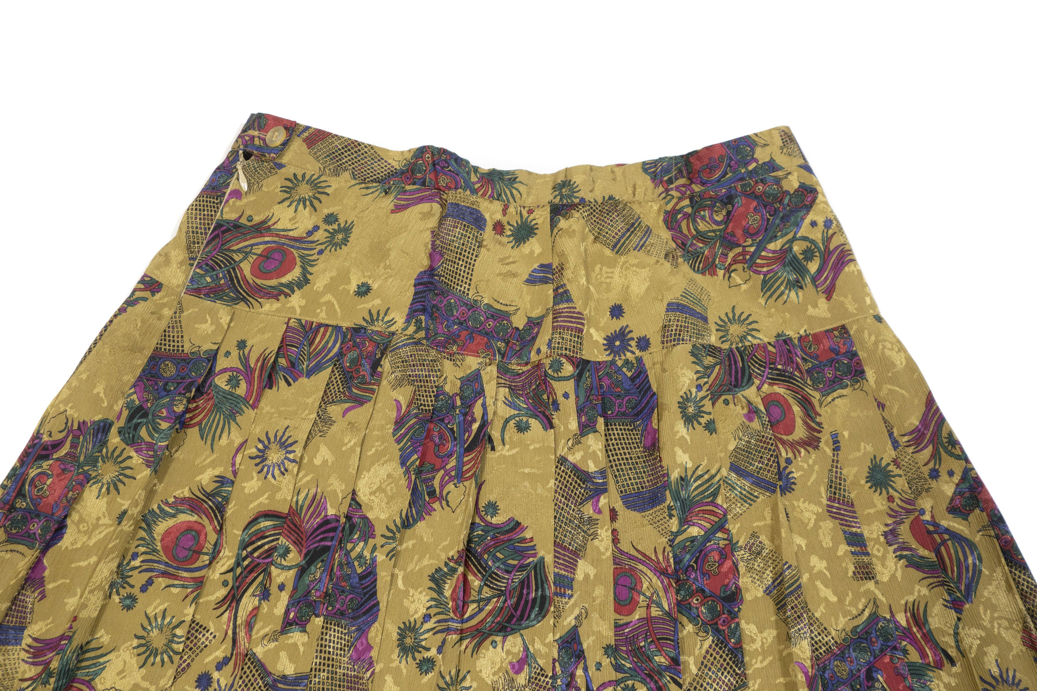 Givenchy 80S Acid Printed Skirt Vintage Made in West Germany Size 32" / US 10 / IT 46 - 3 Thumbnail
