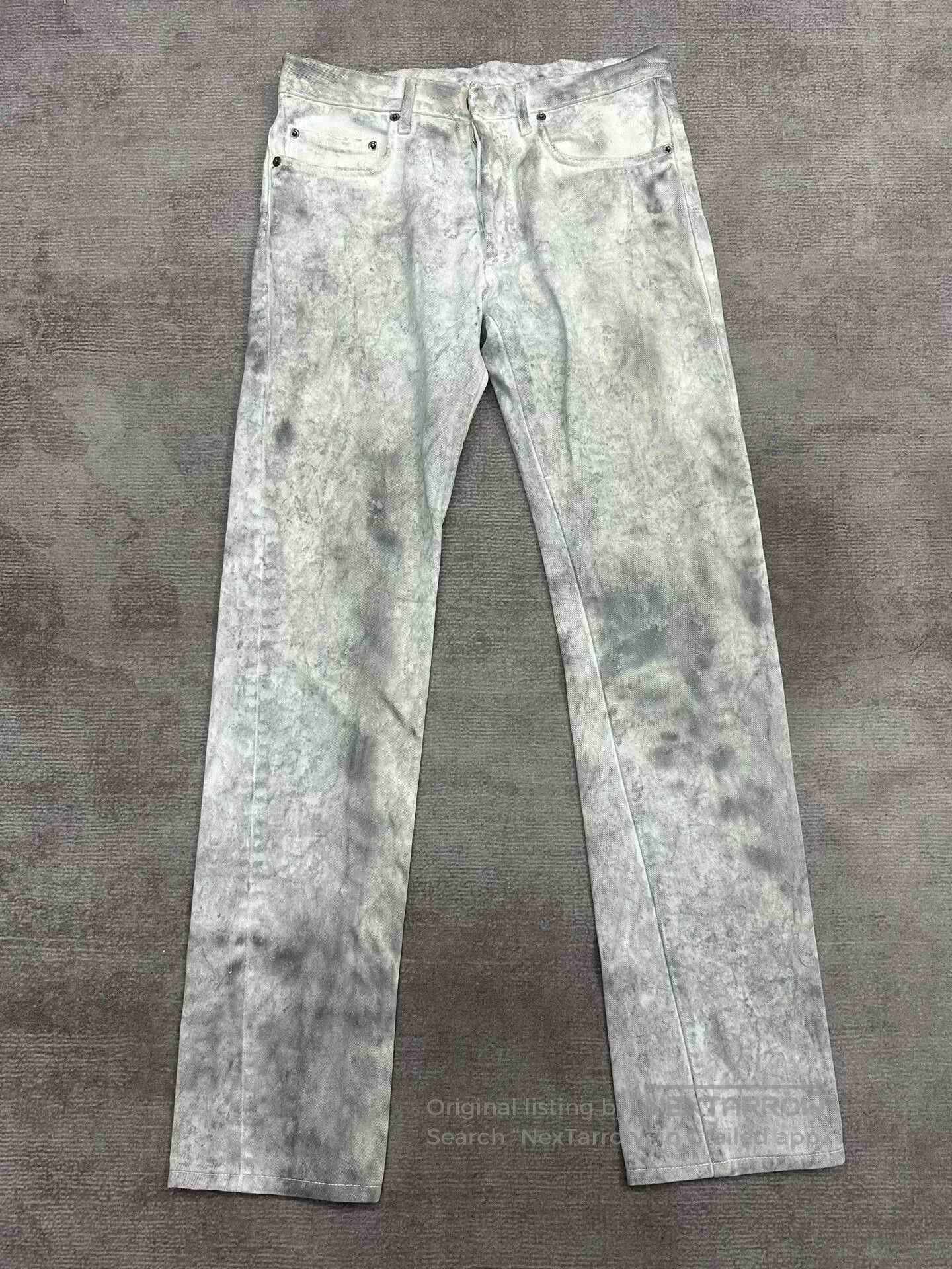 Dior Dior Homme Distressed White Denim Trousers. Size US 29 - 1 Thumbnail