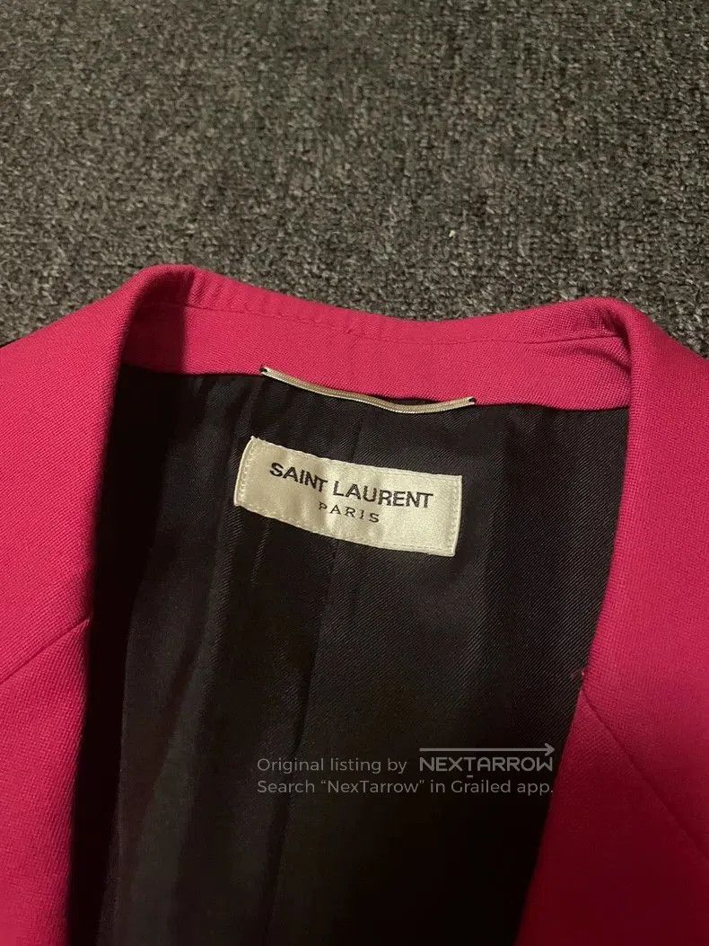 Saint Laurent Paris Saint Laurent Pink Wool Blazer Jacket. Size US L / EU 52-54 / 3 - 3 Thumbnail