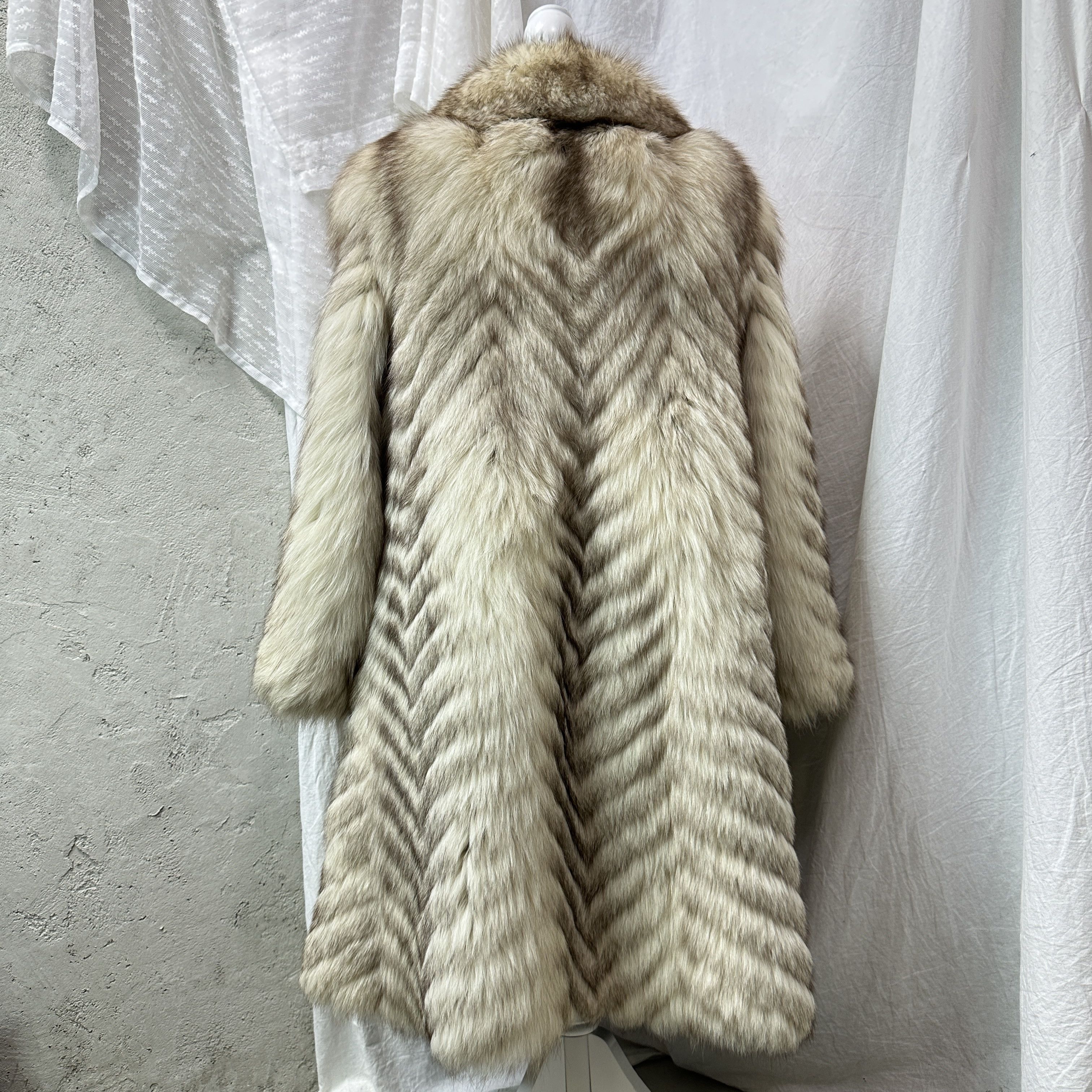 Vintage Vintage Old Money Real Silver Fox Fur Maxi Coat 80s Size L / US 10 / IT 46 - 6 Thumbnail