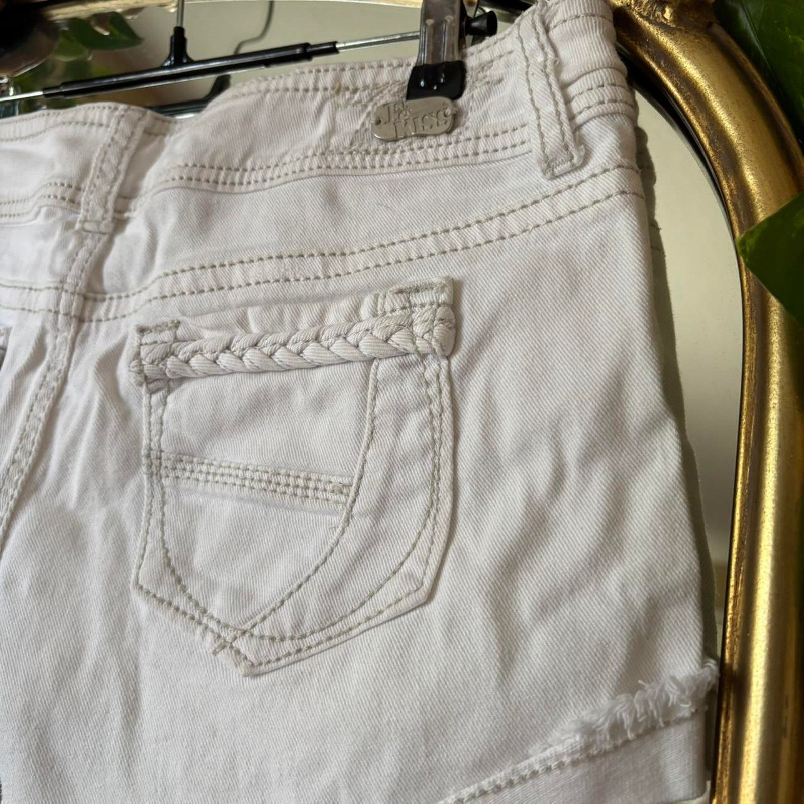 Vintage Vintage 1st Kiss White Denim Micro Shorts 32" Size 32" / US 10 / IT 46 - 8 Thumbnail