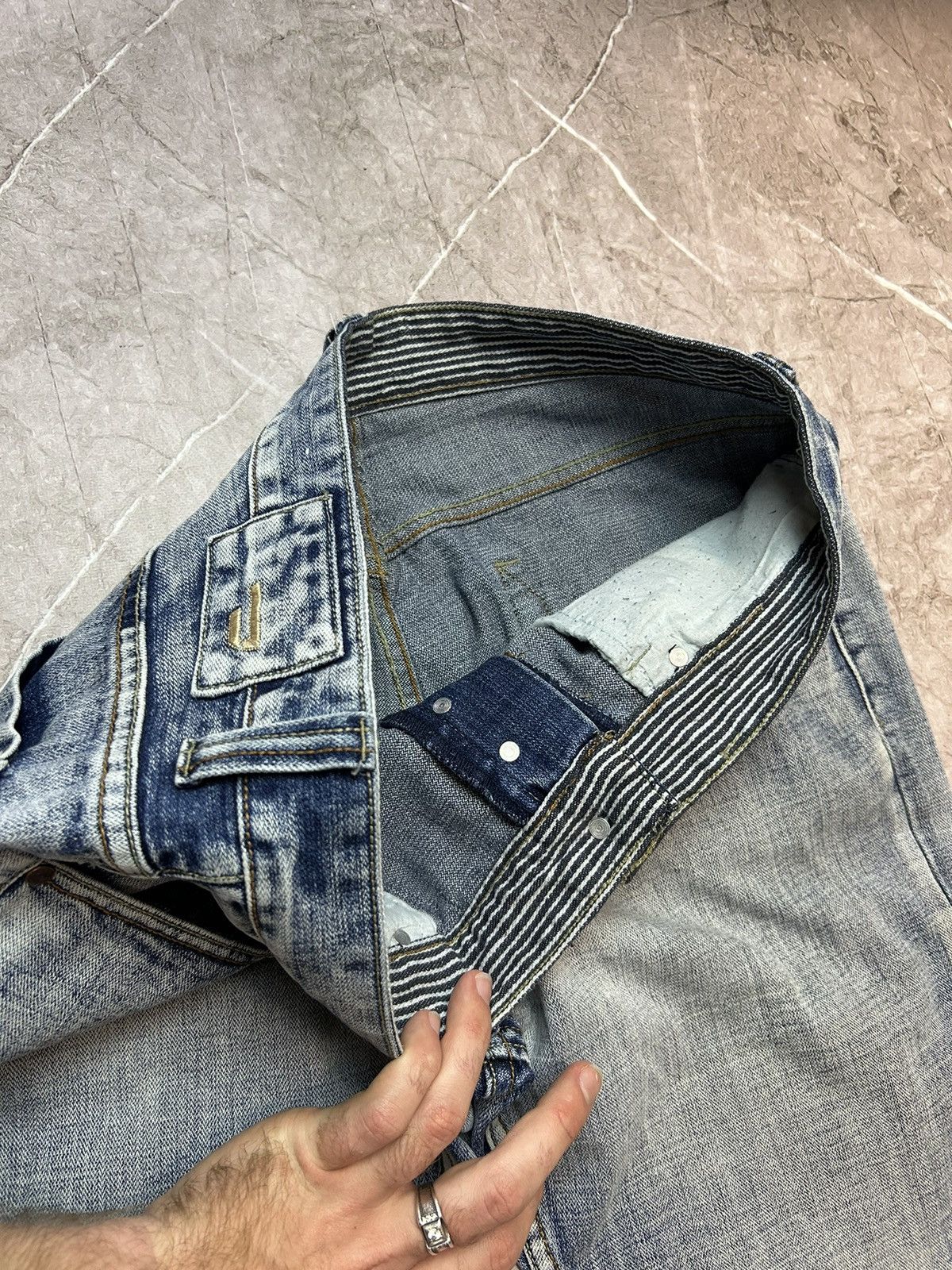 Diesel × Diesel Black Gold Rare Vintage 90s Diesel Industrtry Faded Blue Jeans Size US 36 / EU 52 - 16 Thumbnail