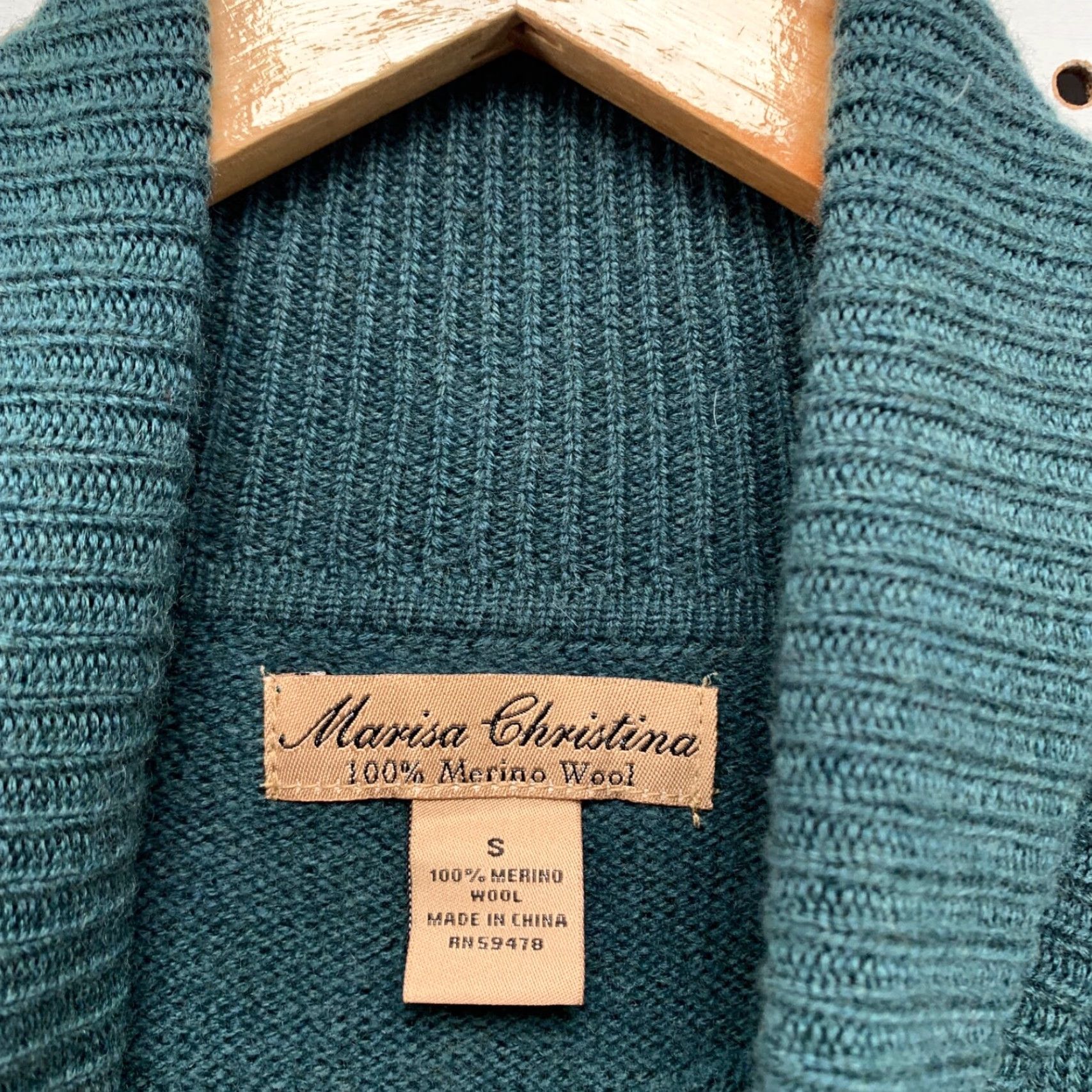 Vintage VINTAGE Marisa Christina Merino Wool Sweater Womens S Green Turtleneck Tight-Knit Long Sleeve 90s Size S / US 4 / IT 40 - 3 Thumbnail