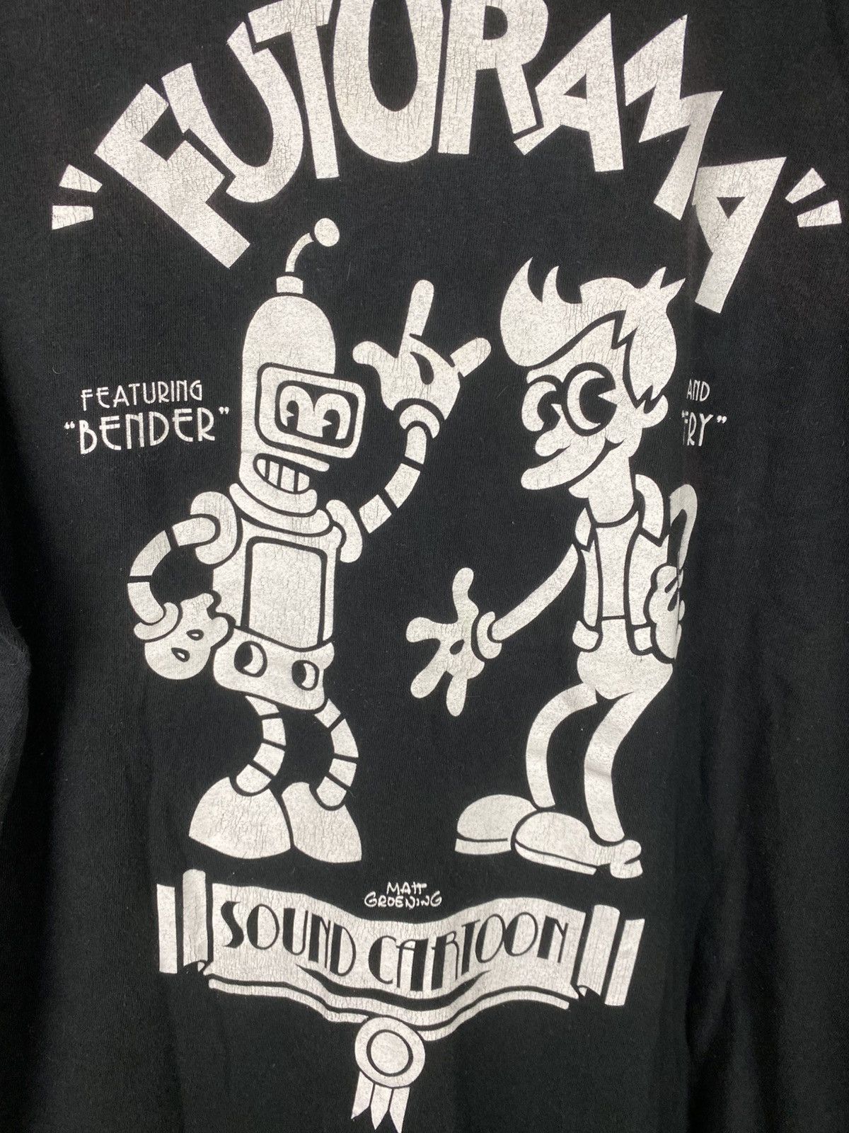 Vintage 2012 Futurama Bender & Fry "Sound Cartoon" Tee 1930s Style Size US L / EU 52-54 / 3 - 3 Thumbnail