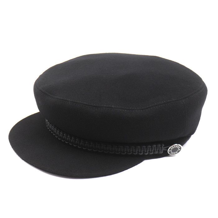Hermes Hermes Hermes Deauville Cashmere Leather Cap Textile Hats DUTY FREE for USA Size ONE SIZE - 1 Thumbnail