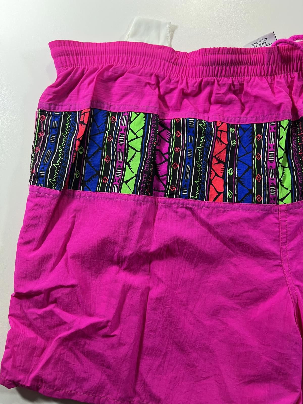 Other Vintage Pink Swim Shorts with Multicolour Patterned M Size US 36 / EU 52 - 3 Thumbnail