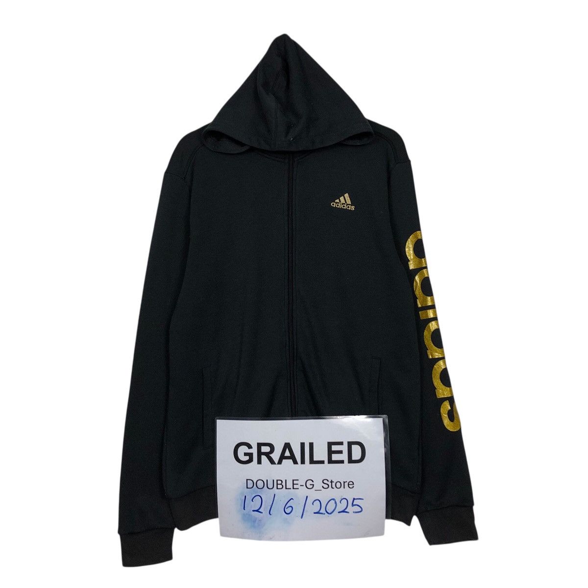 Adidas 📌Rich Black Vintage Zipper Jacket Adidas Size US L / EU 52-54 / 3 - 1 Thumbnail