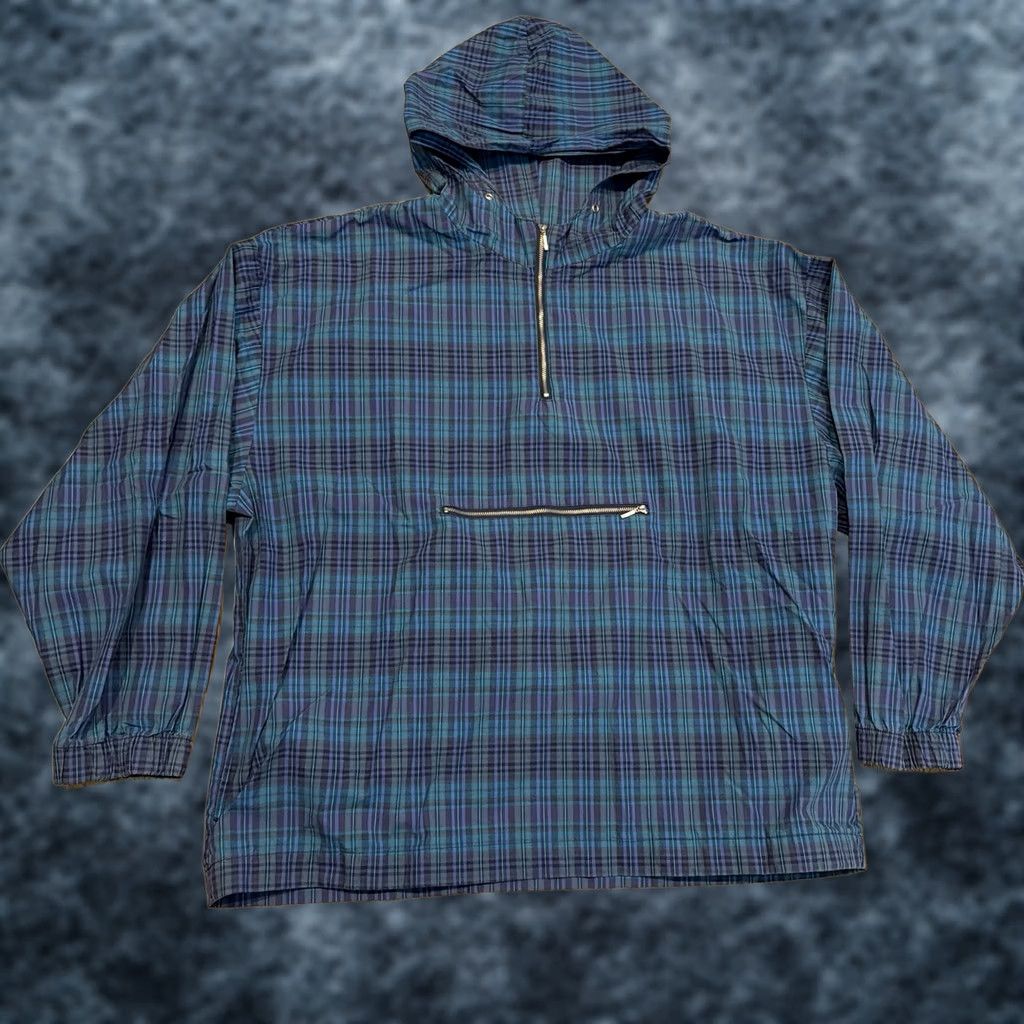 Gap VINTAGE Gap Warehouse Blue Plaid Anorak Hoodie Jacket Men’s L Cotton Zip 90s Retro Size US L / EU 52-54 / 3 - 1 Thumbnail