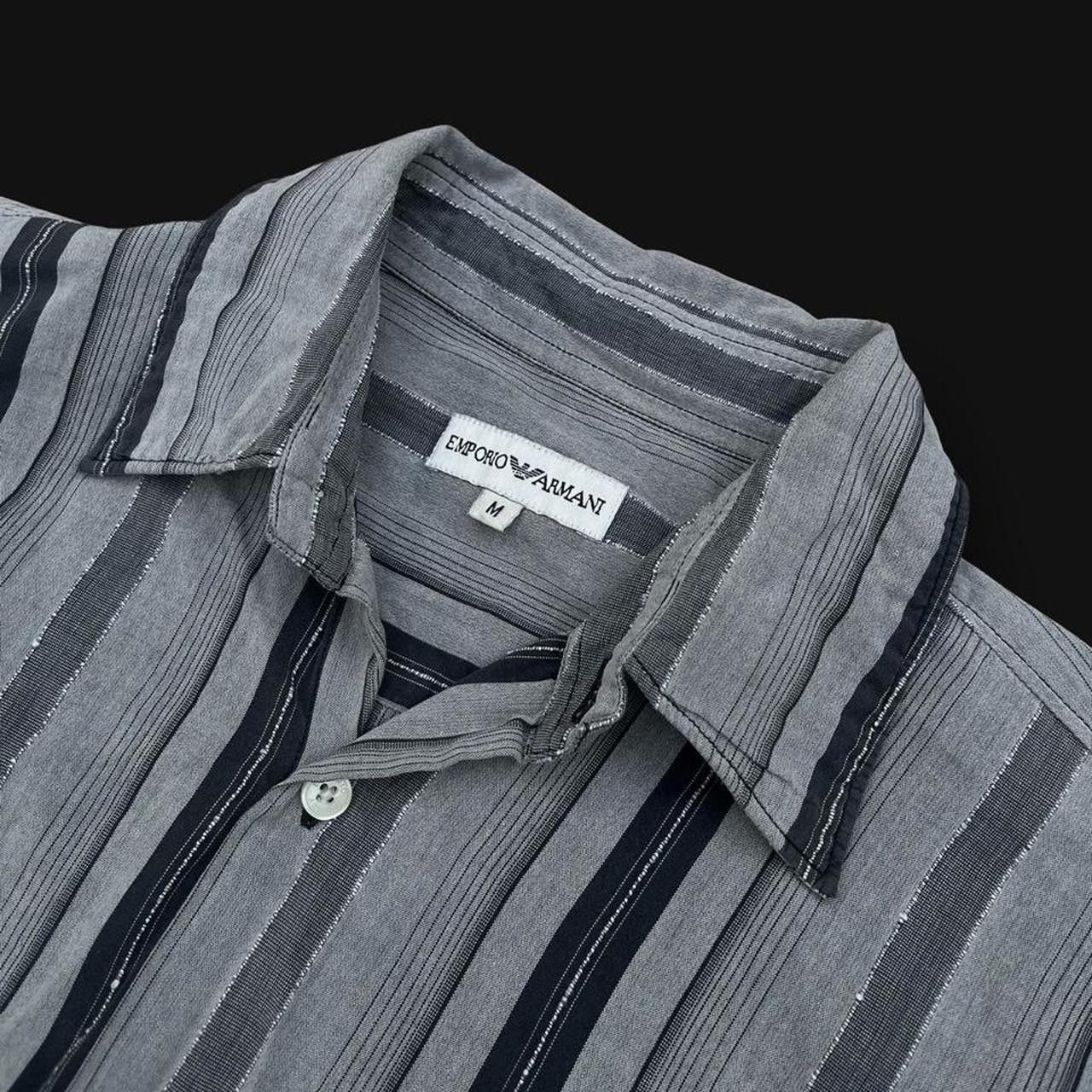 Emporio Armani Vintage 90s Emporio Armani Striped Short Sleeve Button Up Size US M / EU 48-50 / 2 - 3 Thumbnail