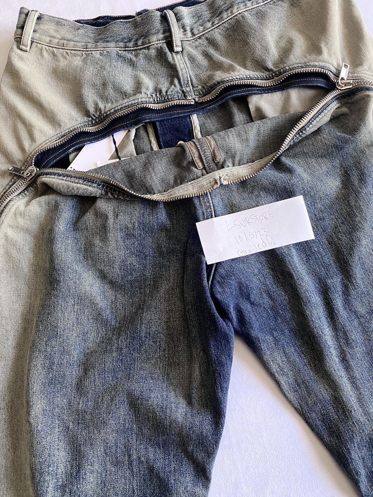Rick Owens × Rick Owens Drkshdw Rick Owens DRKSHDW Bolan Banana Zip Jean Minearl Pearl 32 Size US 32 / EU 48 - 6 Thumbnail