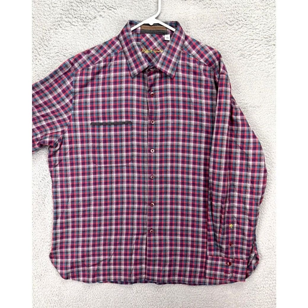 Robert Graham Robert Graham Shirt Mens 3XL Madras Plaid Flannel Button-Up Classic Fit Cardi Colorful Outdoor Preppy Mens Size US XXL / EU 58 / 5 - 2 Thumbnail