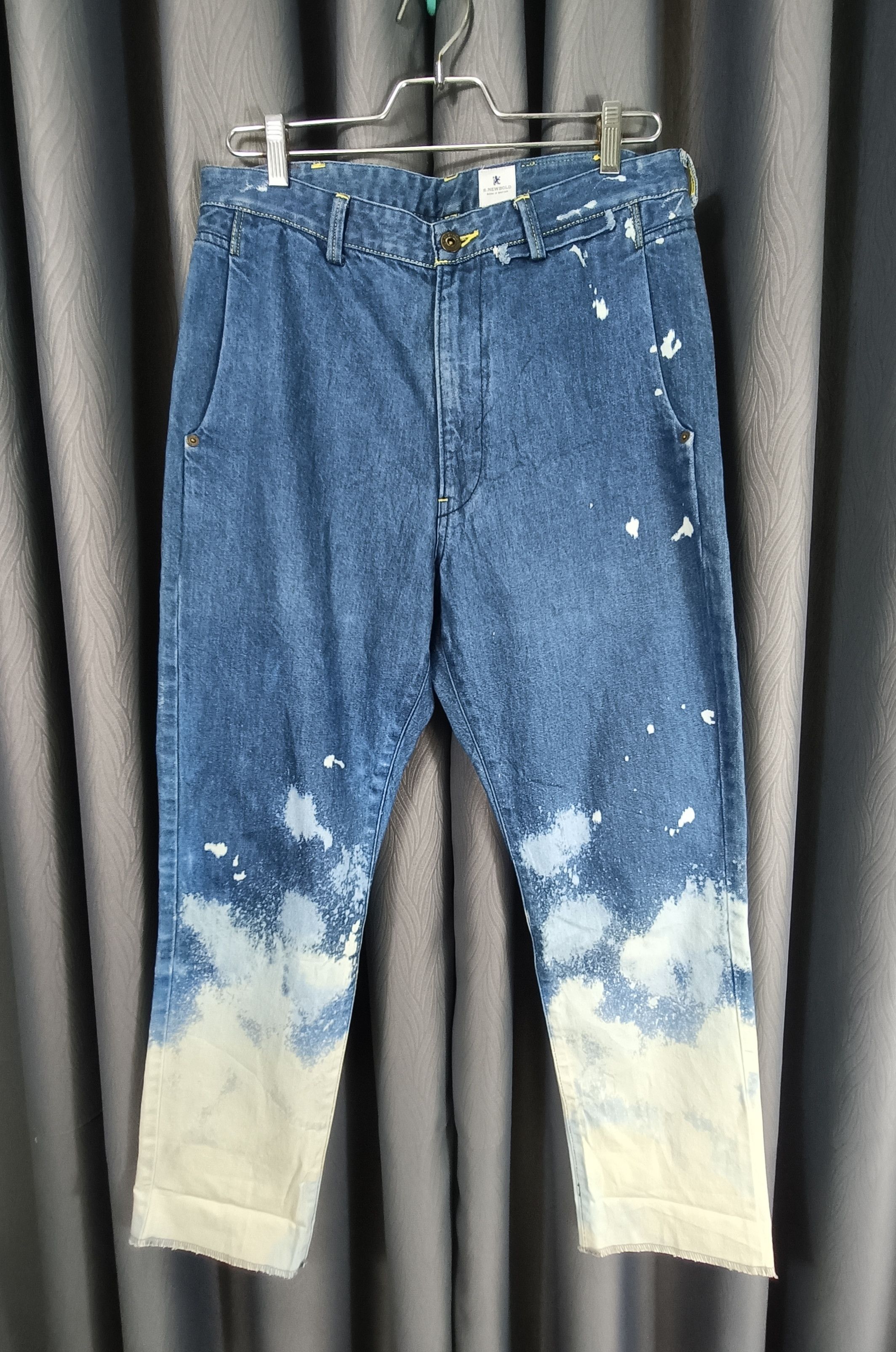 R.Newbold Bleached blue/white denim pants Size L Size US 33 - 1 Thumbnail