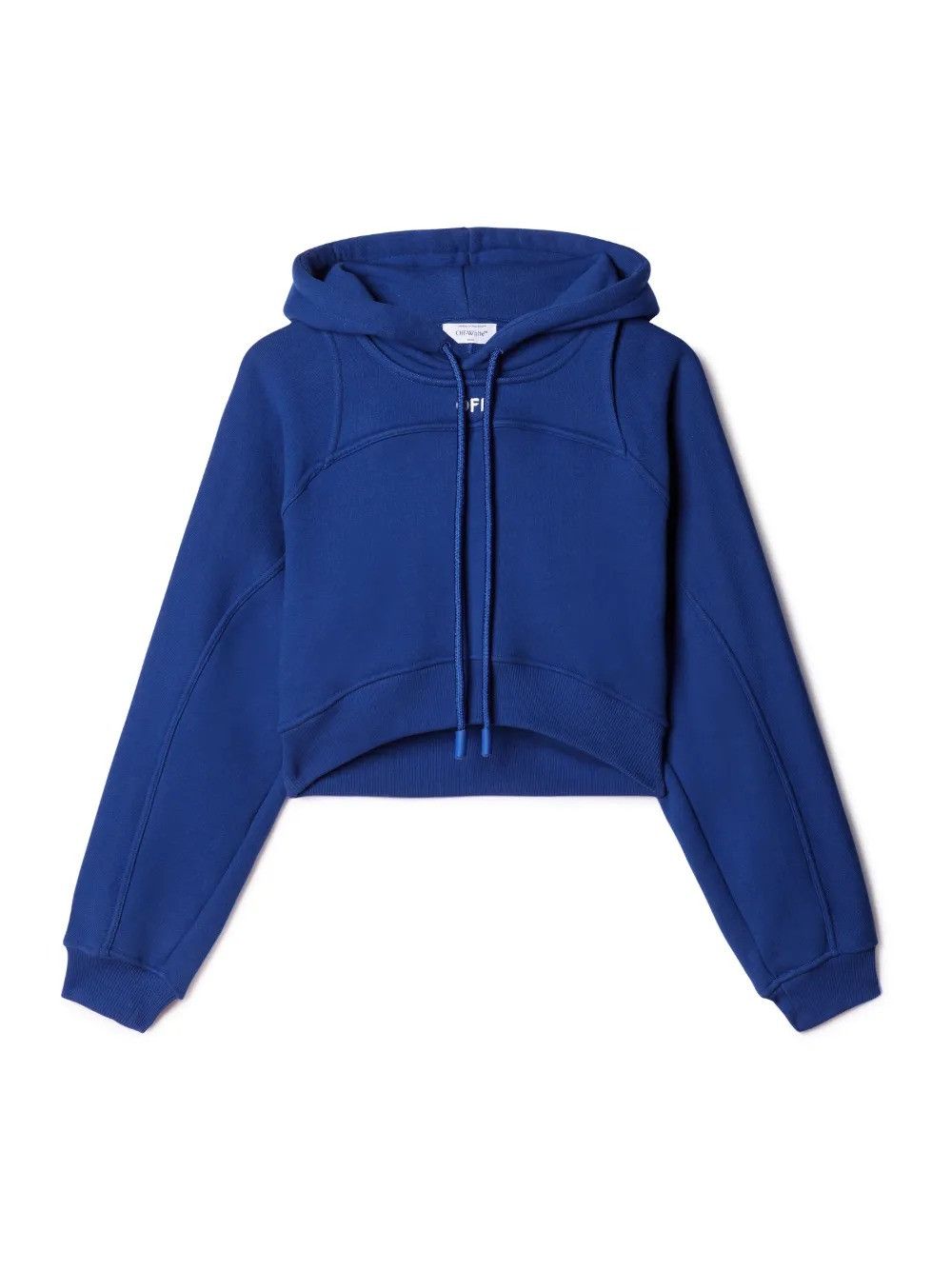 Off-White o1mle0425 Off Stamp Round Crop Hoodie in Blue Size XS / US 0-2 / IT 36-38 - 1 Thumbnail