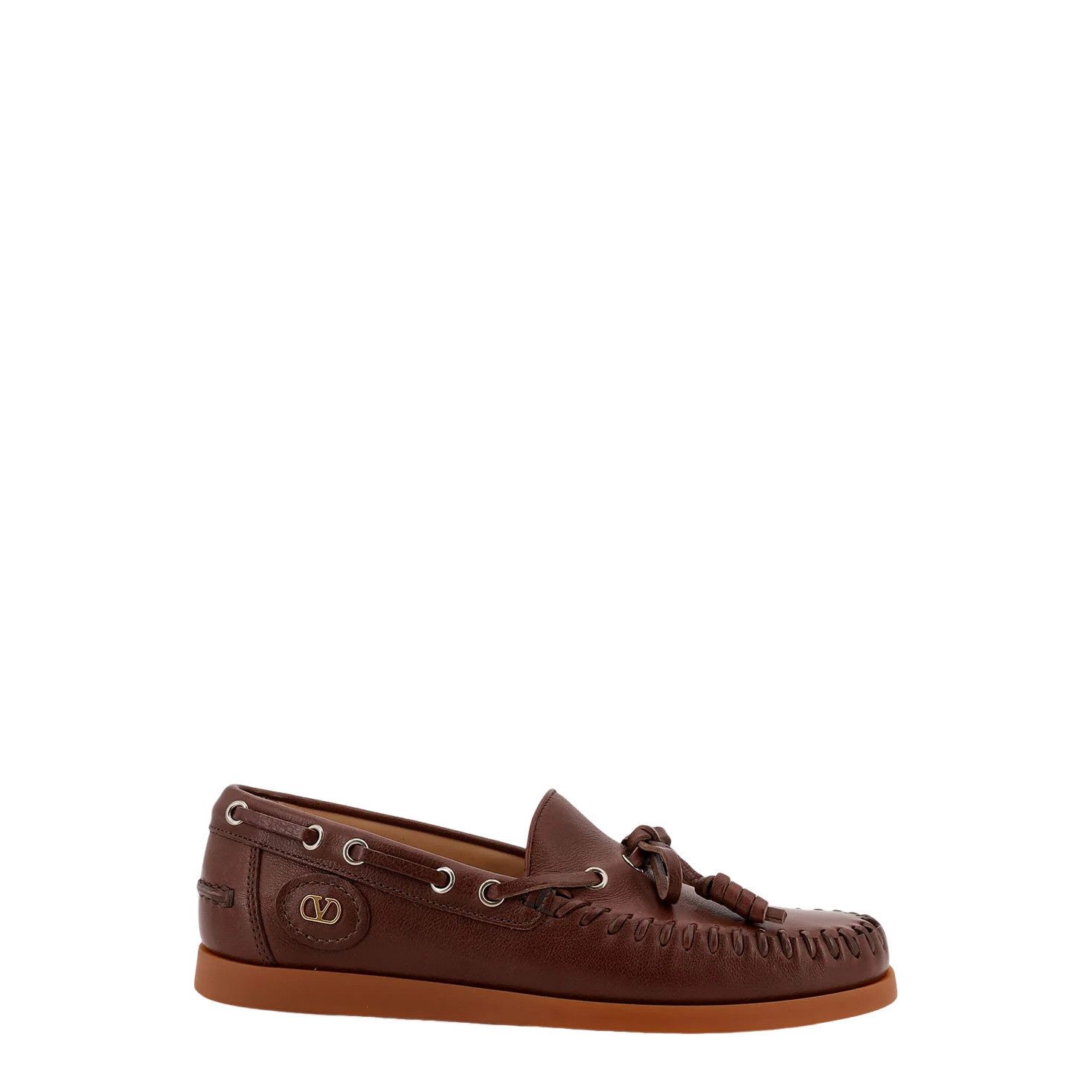 VALENTINO GARAVANI Palm Avenue Leather Brown Loafers New (Wo