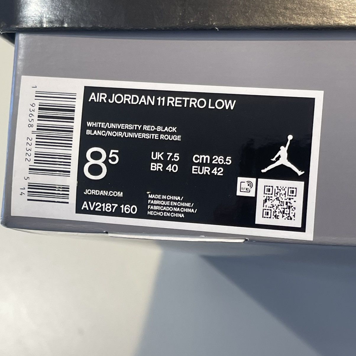 Nike Air Jordan 11 Retro Low Concord Bred Size US 8.5 / EU 41-42 - 10 Thumbnail