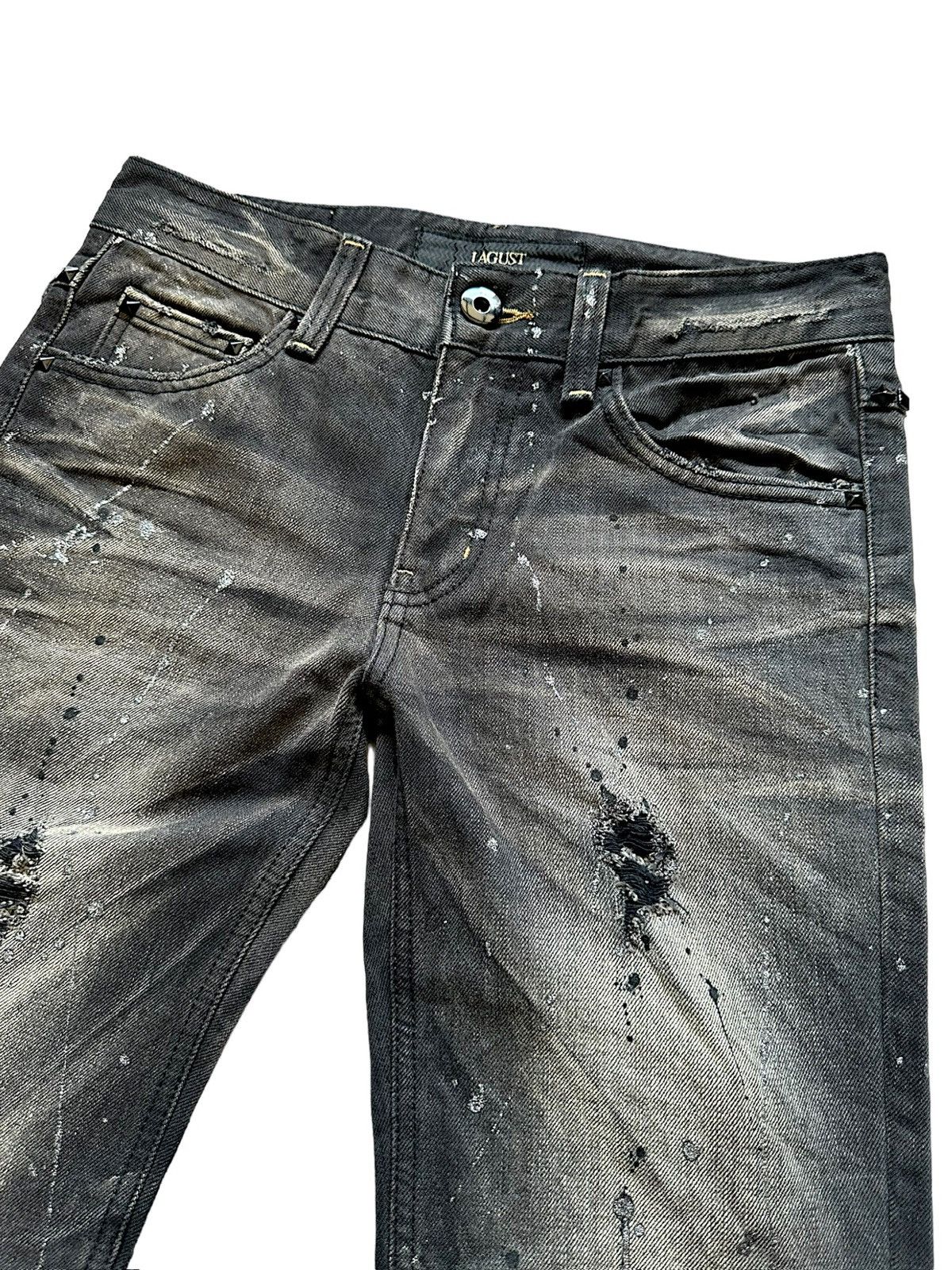 Yasuyuki Ishii 00’s LAGUST dusty studded gothic denim jeans Size US 30 / EU 46 - 5 Thumbnail