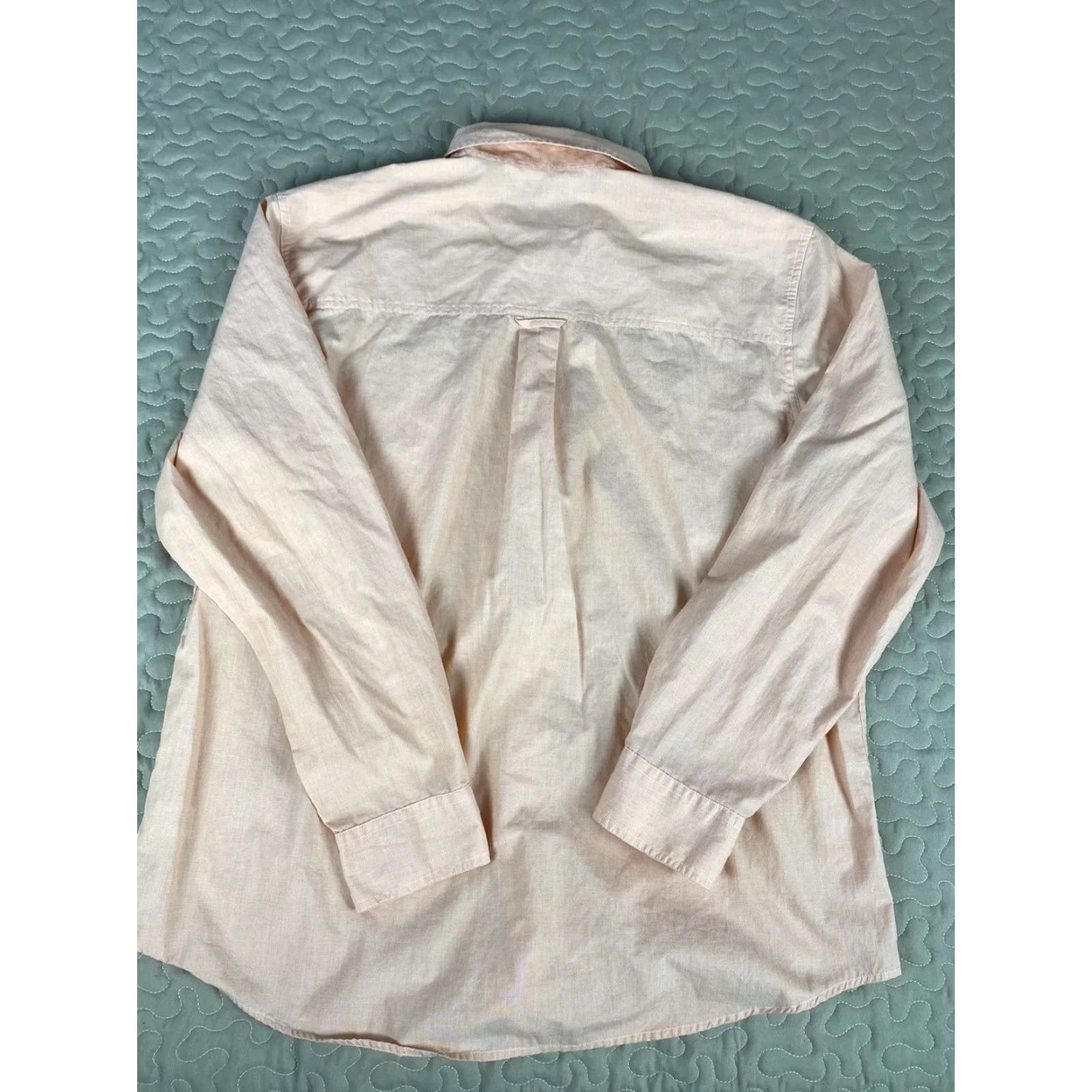 Chaps VINTAGE Chaps Ralph Lauren Button-Down Dress Shirt Easy Care XL Orange Men Size 46R - 4 Thumbnail