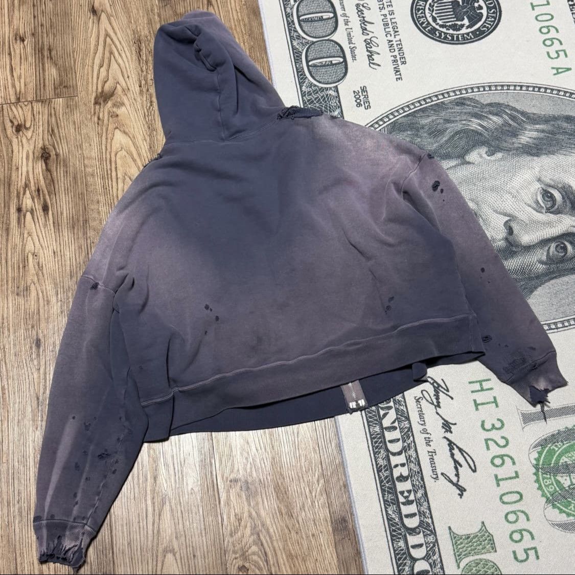 Saint Michael Saint Michael Double Face Distressed Zip Hoodie Navy Size US M / EU 48-50 / 2 - 2 Thumbnail
