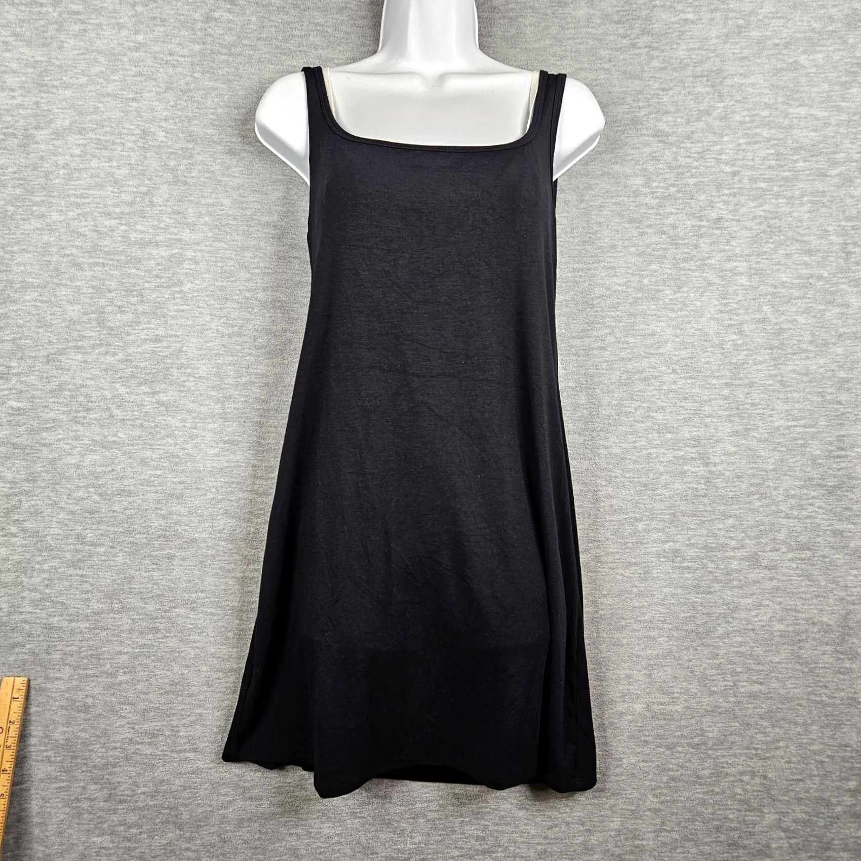 Vintage Wilfred Black Square Neck Sleeveless Tank Dress L Women Casual Tank Dress Size L / US 10 / IT 46 - 2 Thumbnail