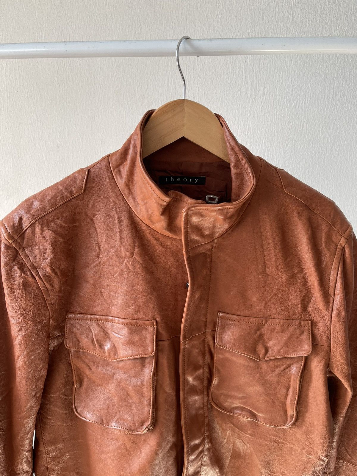 Designer × Theory Theory Sheepskin Leather Zip Jacket Size US M / EU 48-50 / 2 - 6 Thumbnail