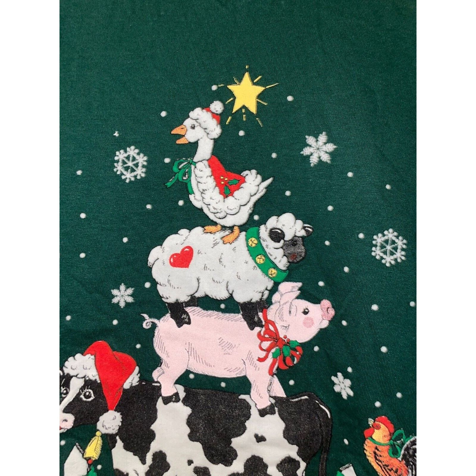 Jerzees Vintage Farm Animals Shirt Heaven Nature Animal Tee VTG 90s Size US L / EU 52-54 / 3 - 6 Thumbnail