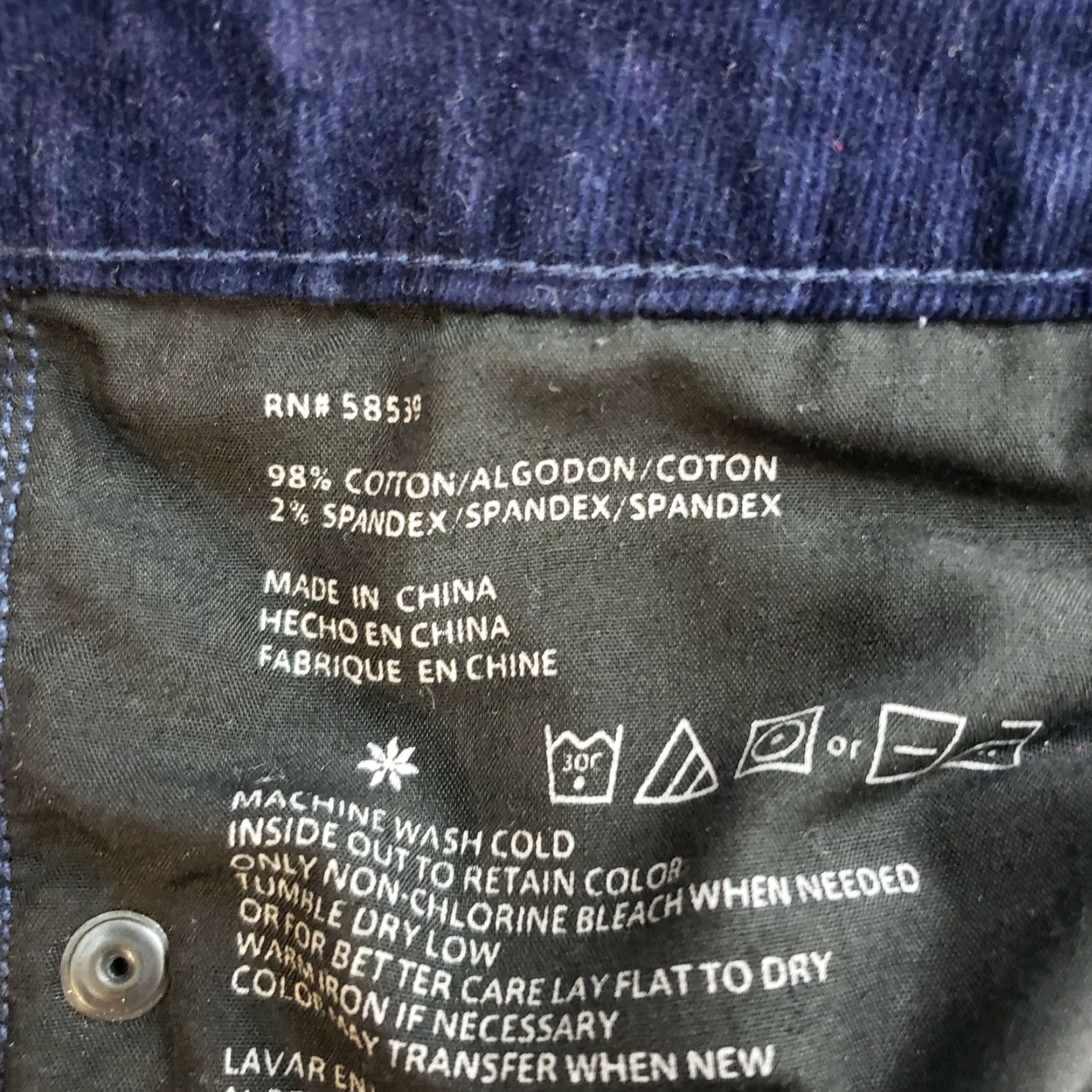 Vintage Edyson Womens Skinny Corduroy Pants Sz 30 Blue Mid Rise Pants Womens 30 Blue Skinny Corduroy Edyson Size 30" / US 8 / IT 44 - 7 Thumbnail
