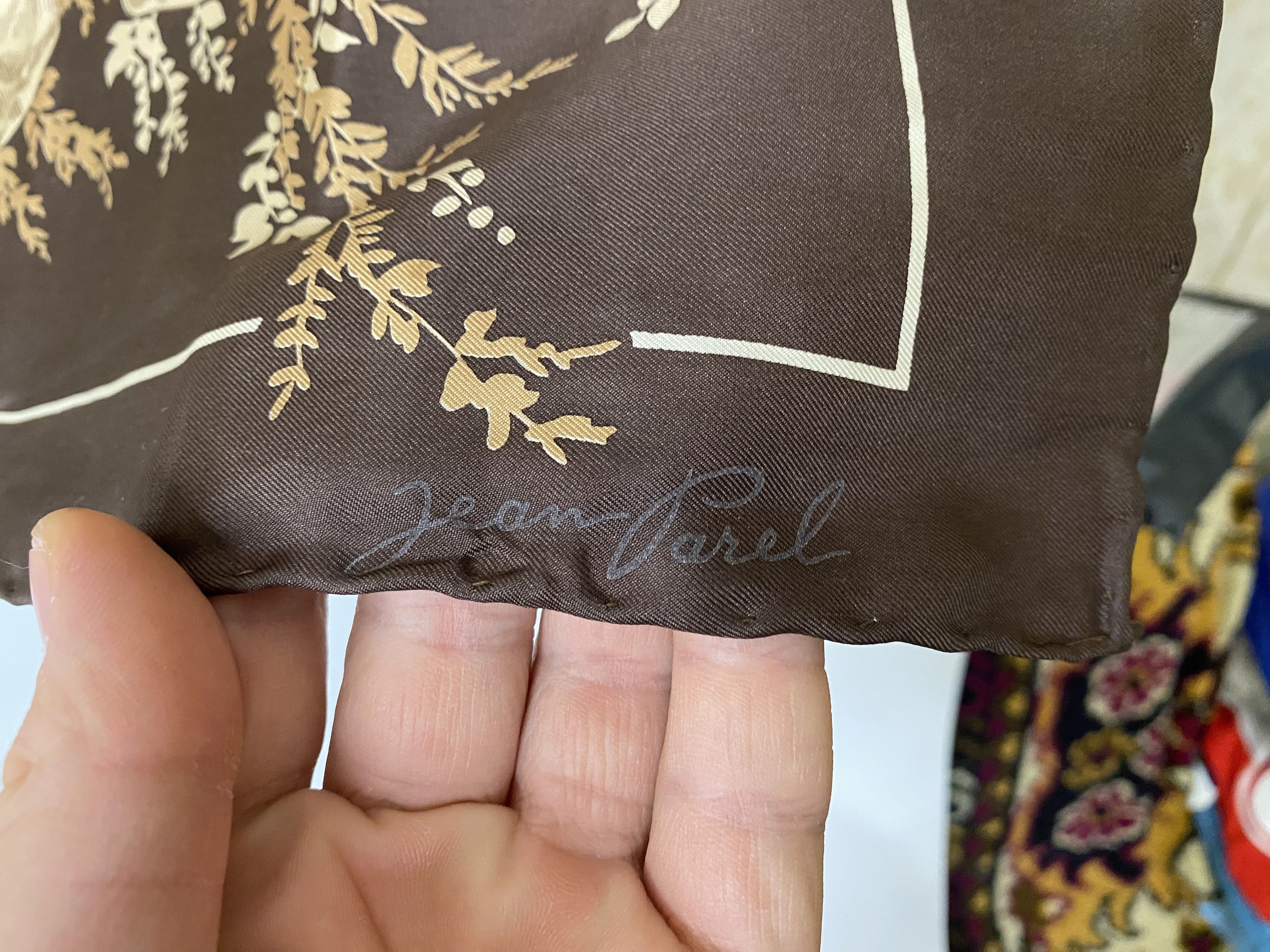 Vintage VINTAGE 90’S JEAN PAREL SCARF SILK FLORAL PRINT Size ONE SIZE - 3 Thumbnail