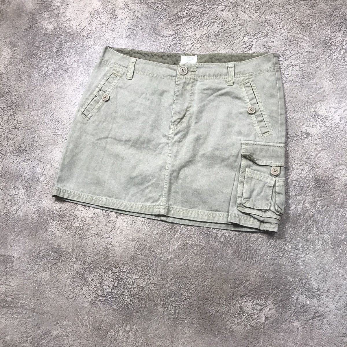Vintage Vintage Y2K Khaki Cargo Skirt Streetwear Workwear Washed 32 Size 32" / US 10 / IT 46 - 3 Thumbnail