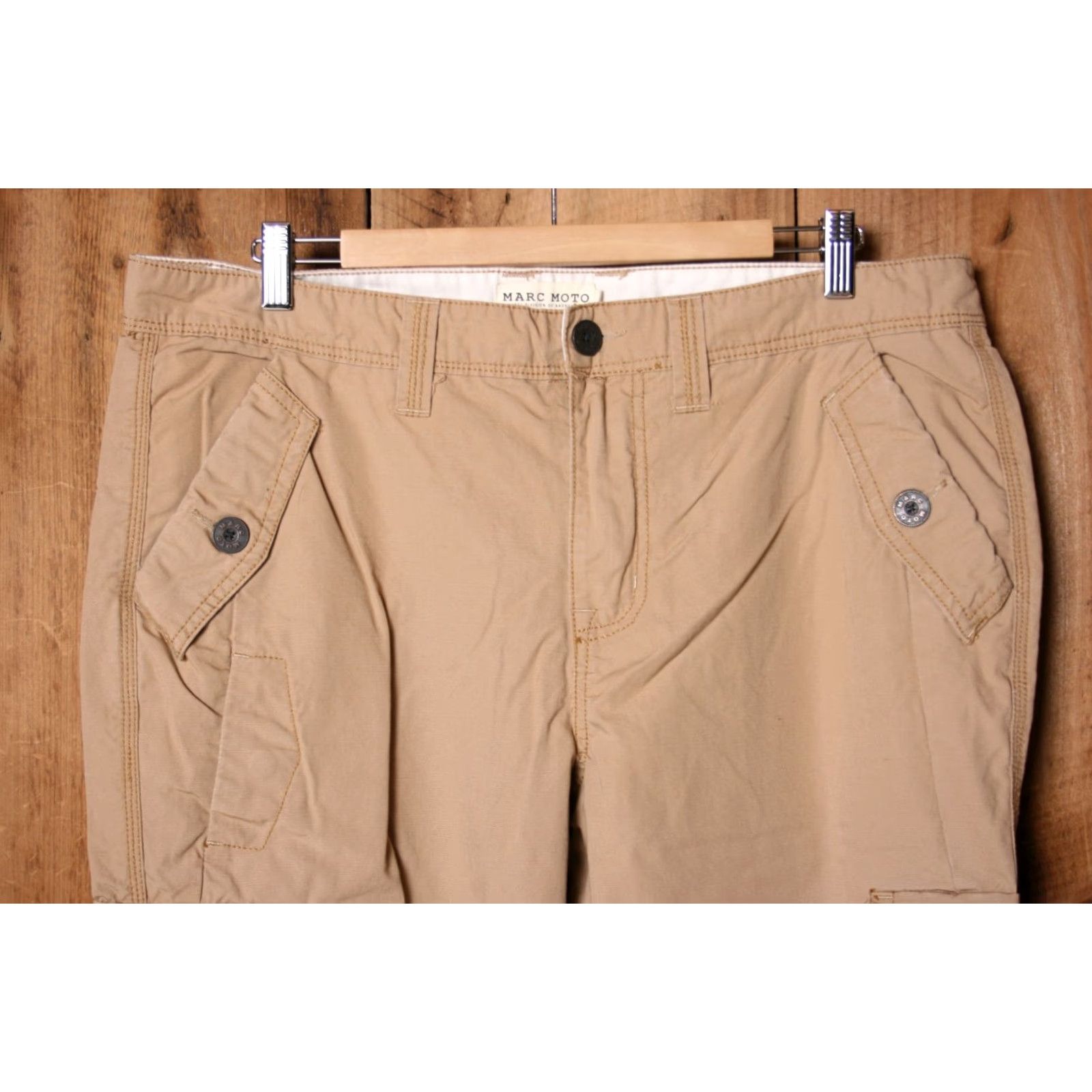 Andrew Marc MARC MOTO by Andrew Marc Aaron Khaki Cargo Pants Men 36x34 Beige Cotton Cargo Pants Mens Navy? Size US 35 - 2 Thumbnail
