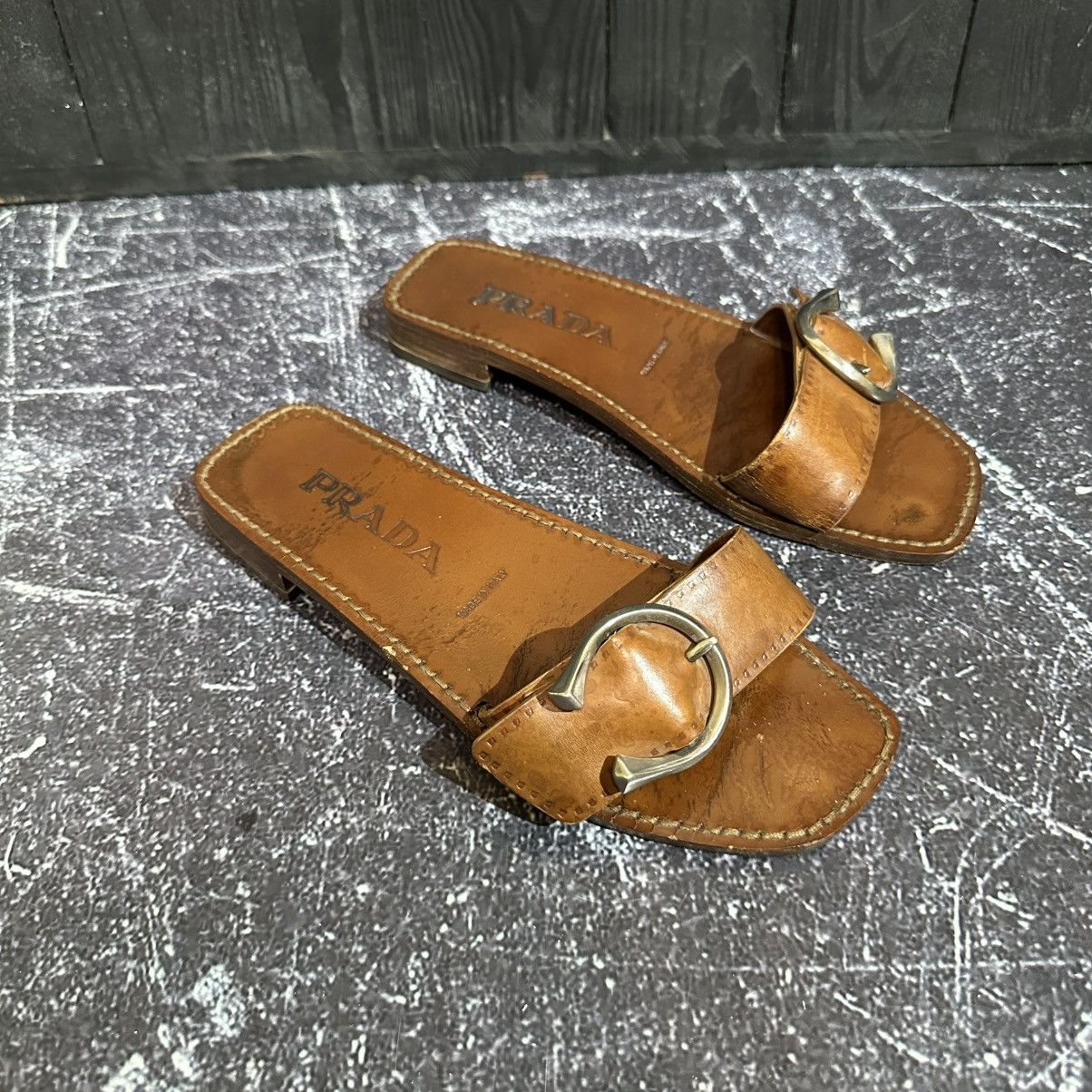 Prada VINTAGE PRADA - Women’s Leather Sandals Size 36 Size US 6 / IT 36 - 3 Thumbnail